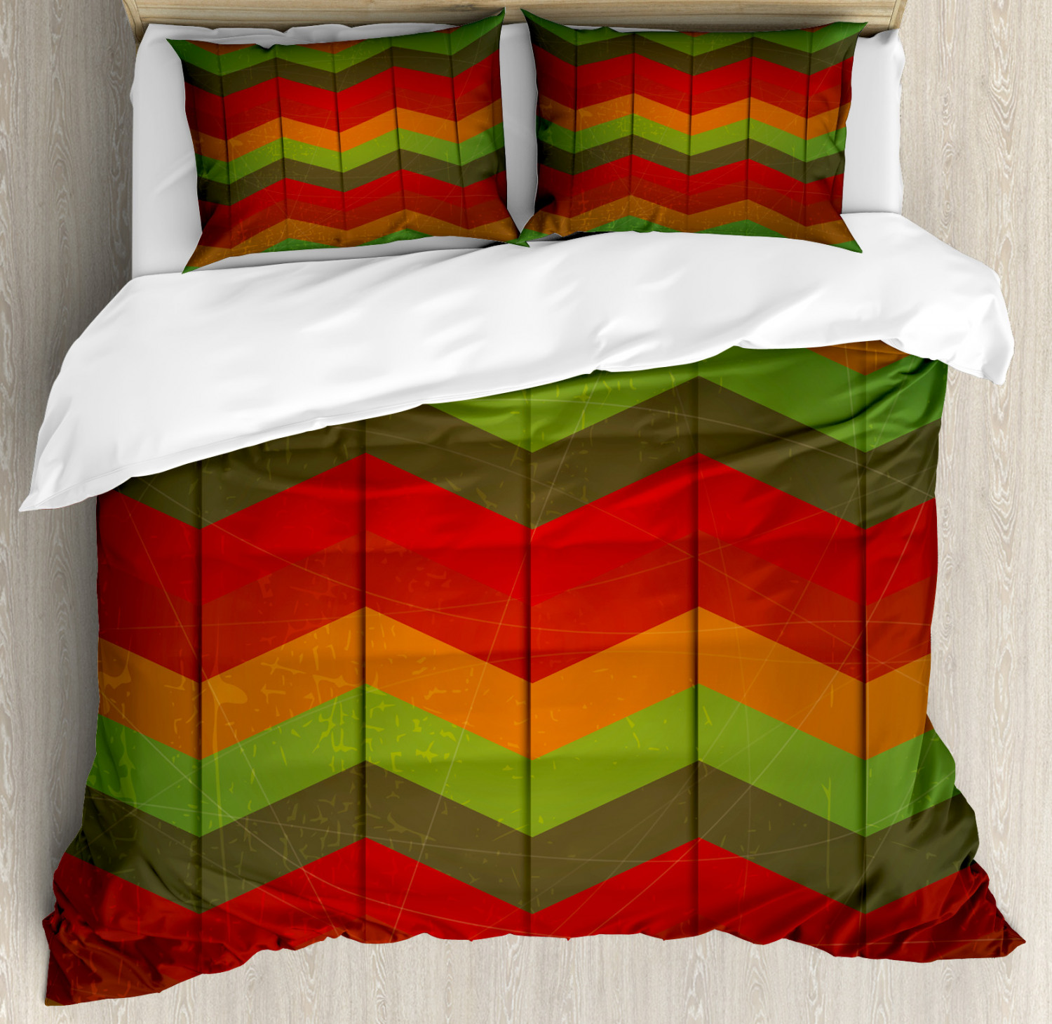 African Duvet Cover Set with Pillow Shams Abstract Zigzag Striped Print African Duvet Cover Set with Pillow Shams Abstract Zigzag Striped Print