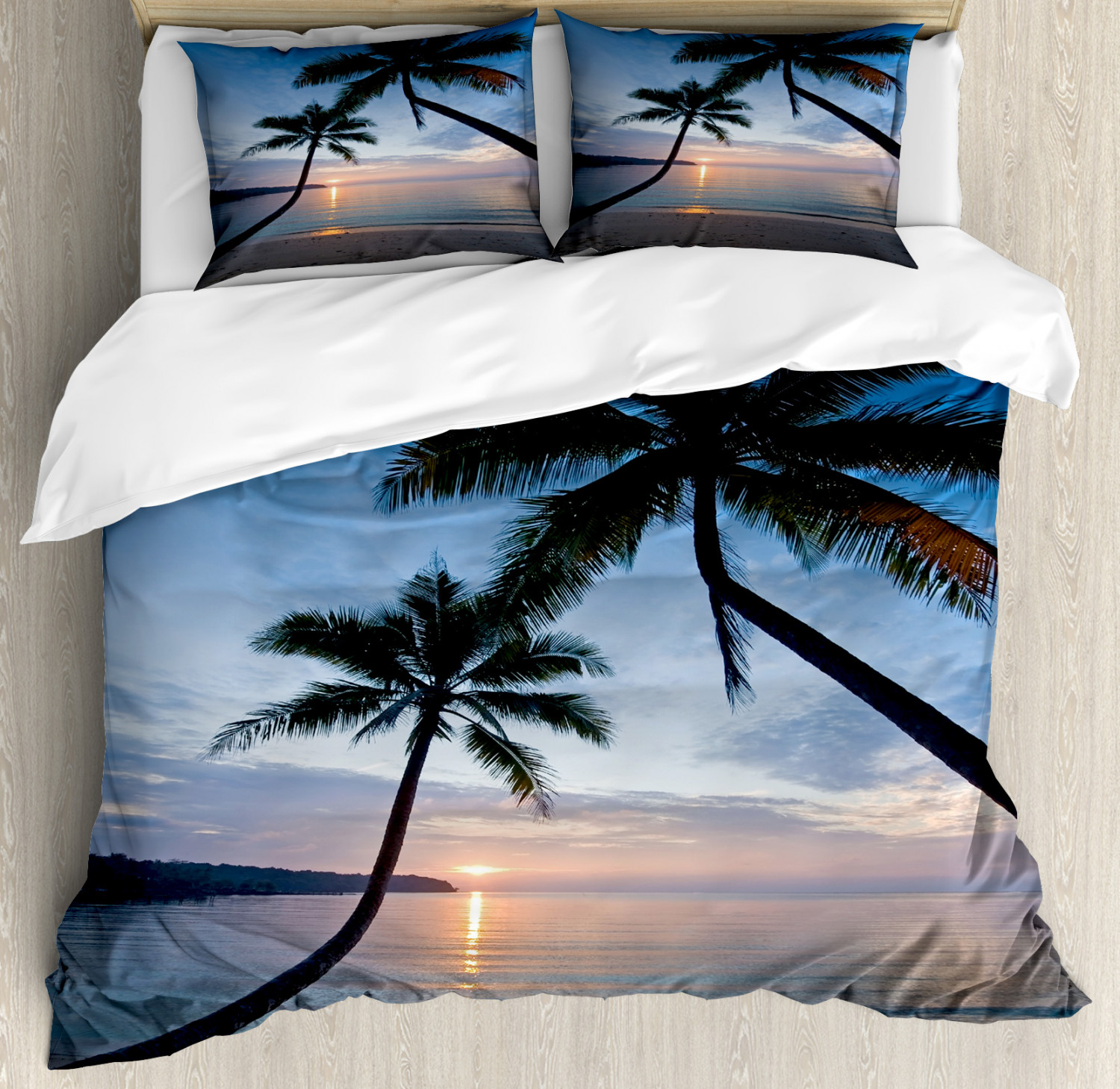 Tropical Duvet Cover Set With Pillow Shams Sunset Beach Thailand