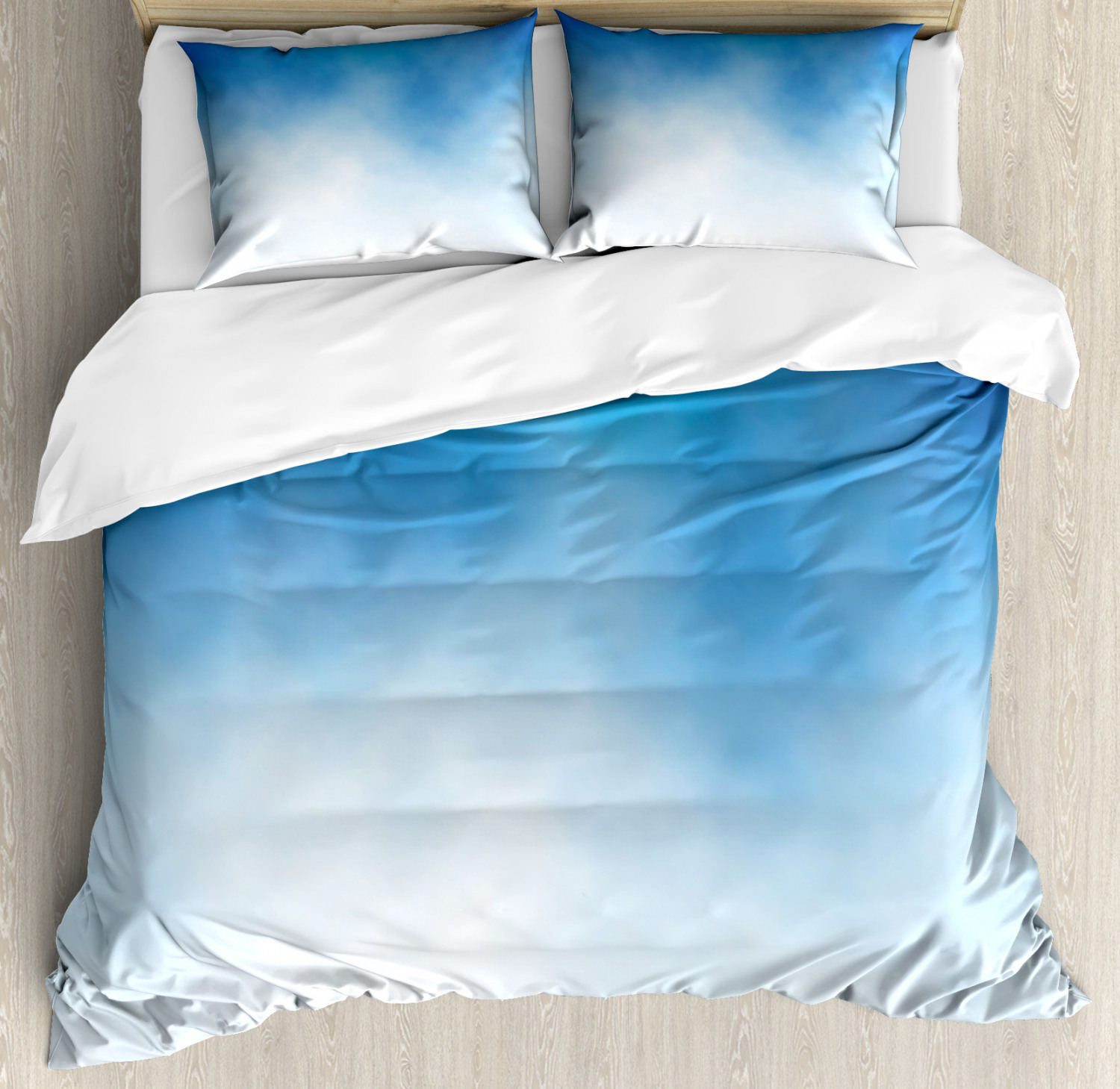 Blue Duvet Cover Set With Pillow Shams White Cloud In Clear Sky