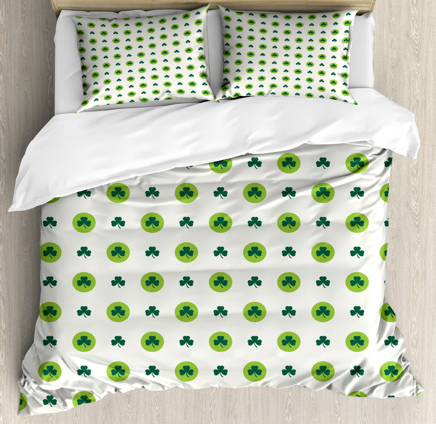 Irish Clovers Lines Dots Print Details about   Floral Quilted Bedspread & Pillow Shams Set 