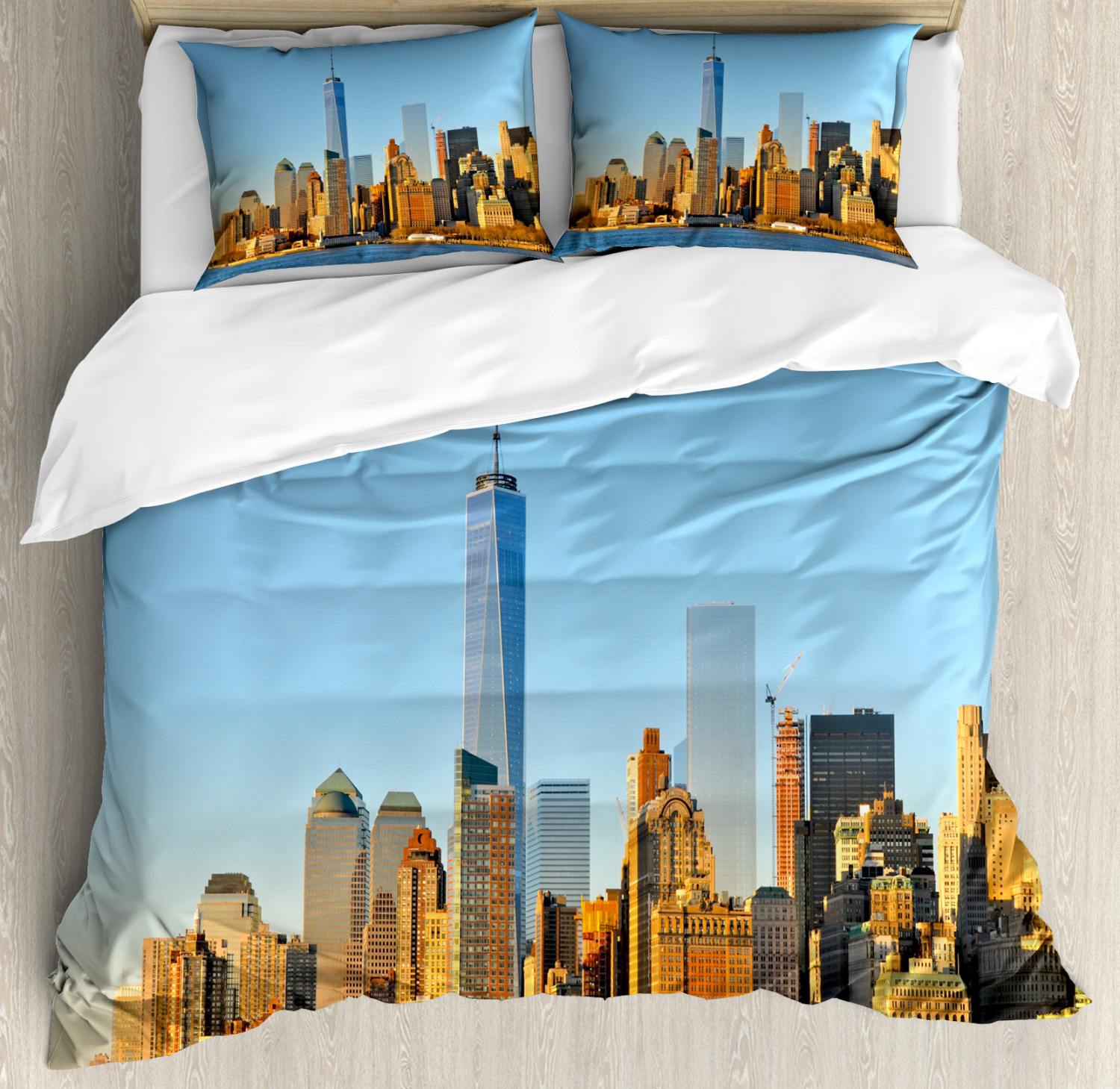 Landscape Duvet Cover Set With Pillow Shams New York City