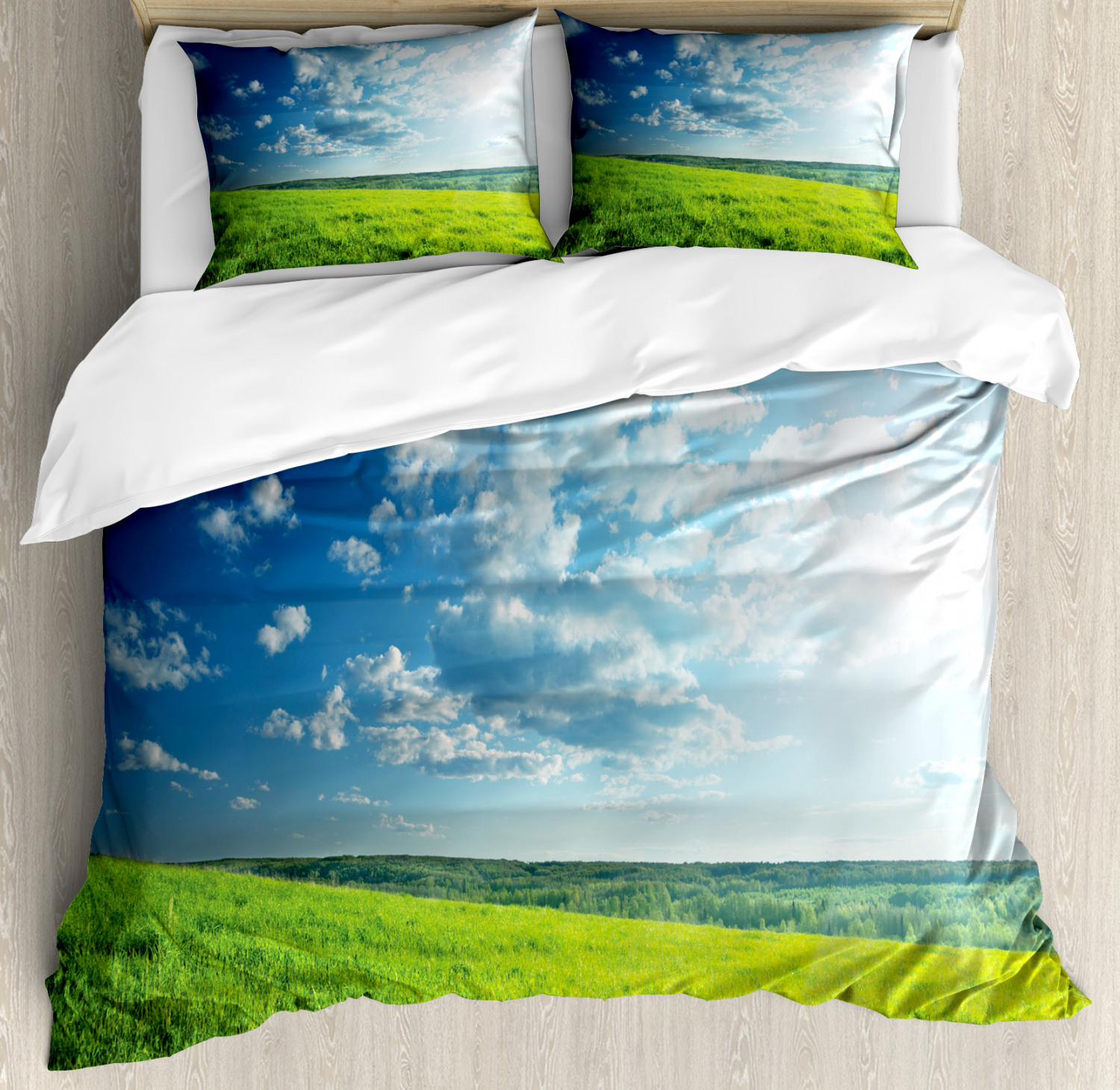Ambesonne Country Meadow Valley Cloud Sun Pillow Cover For Meadow Valley Cloud Sun Pillow Cover
