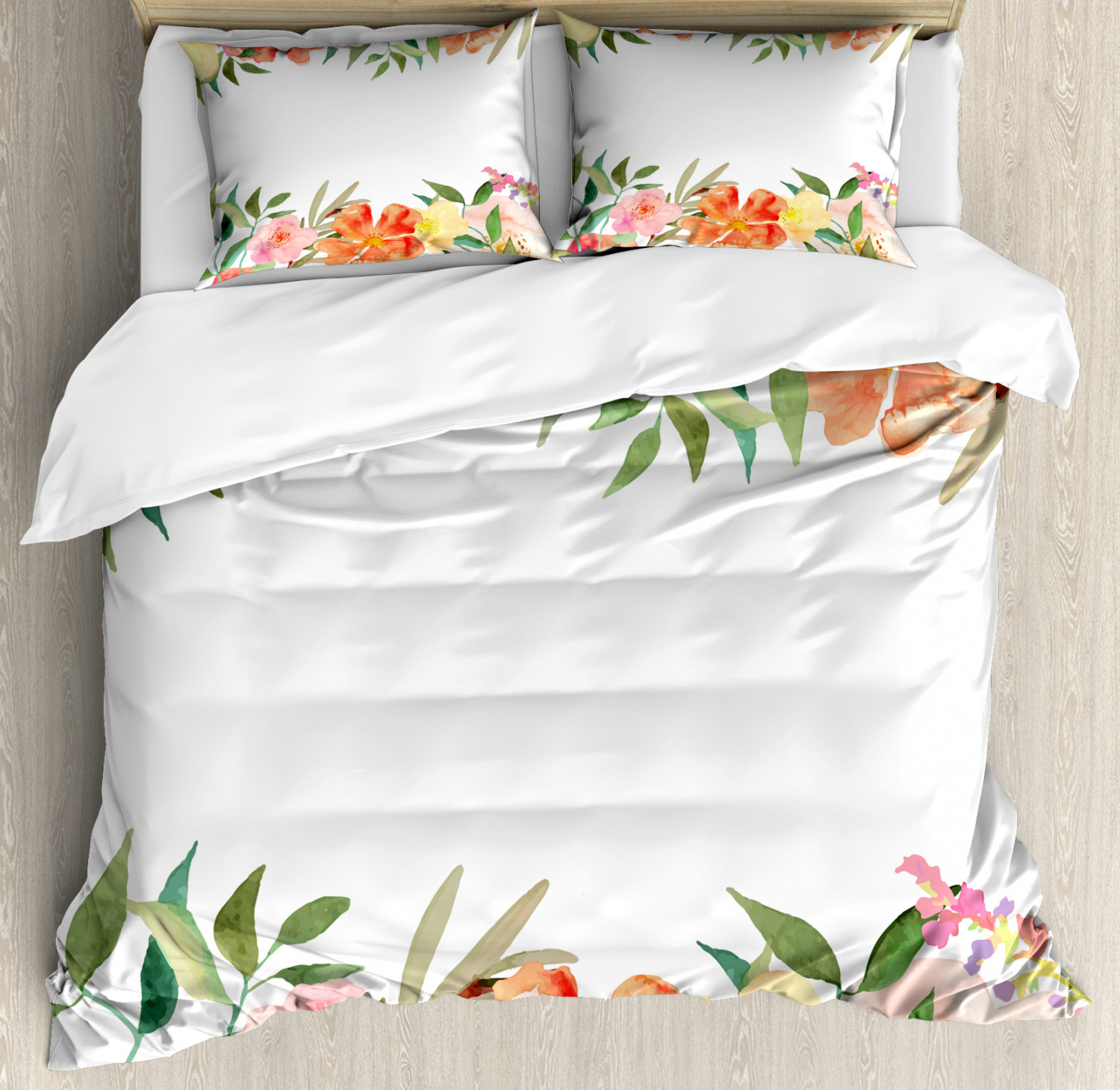 Shabby Chic Duvet Cover Set with Pillow Shams Soft Flower Petals Print - Picture 3 of 8