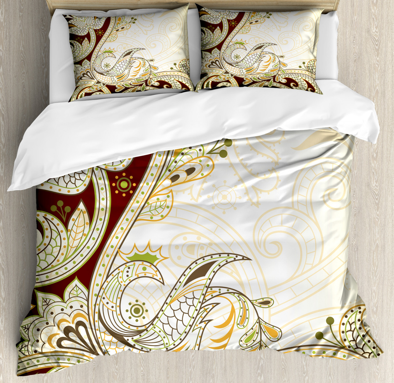 Ethnic Duvet Cover Set with Pillow Shams Oriental Middle Eastern Print