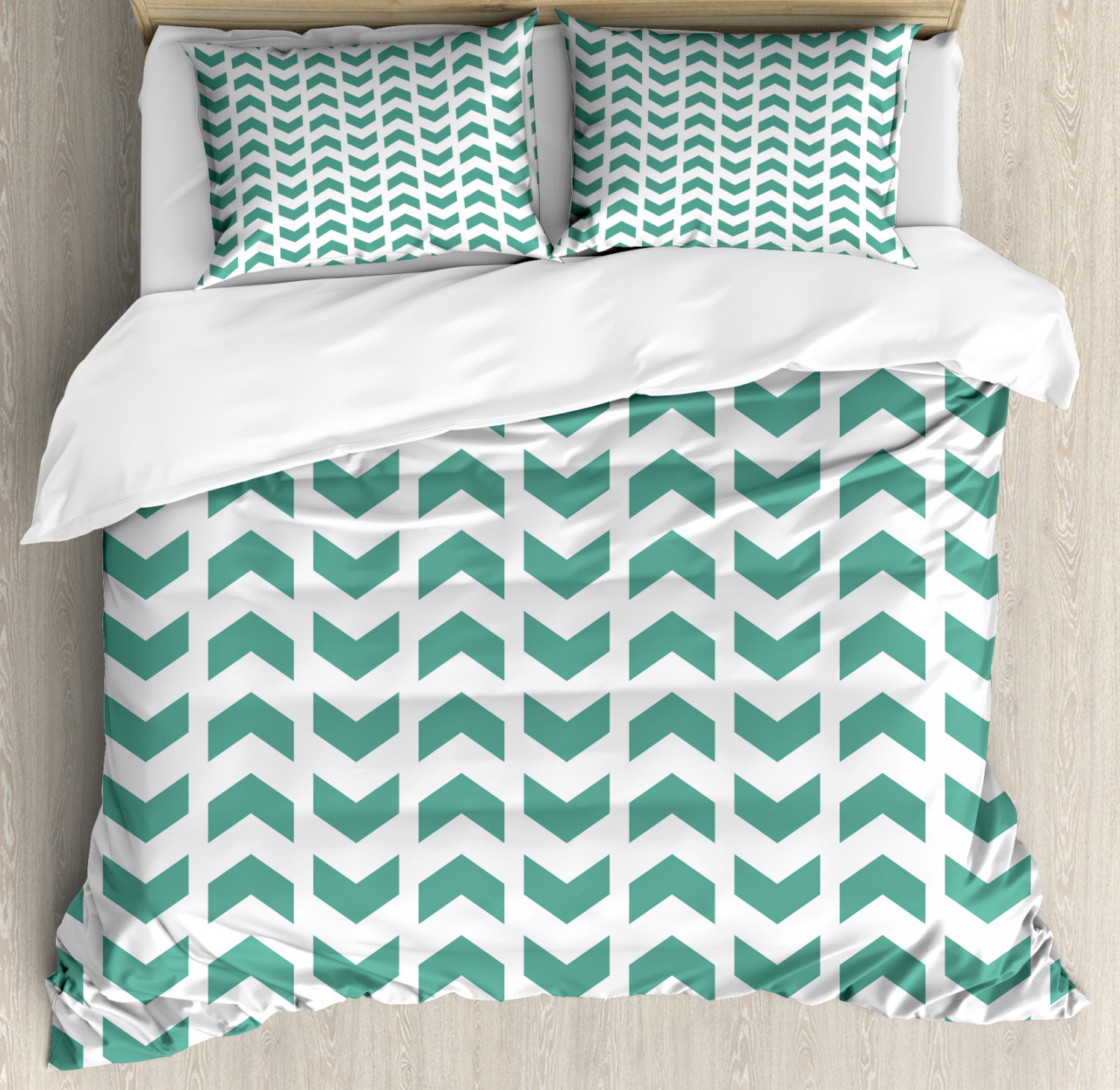 Chevron Duvet Cover Set With Pillow Shams Abstract Zigzag Tribal