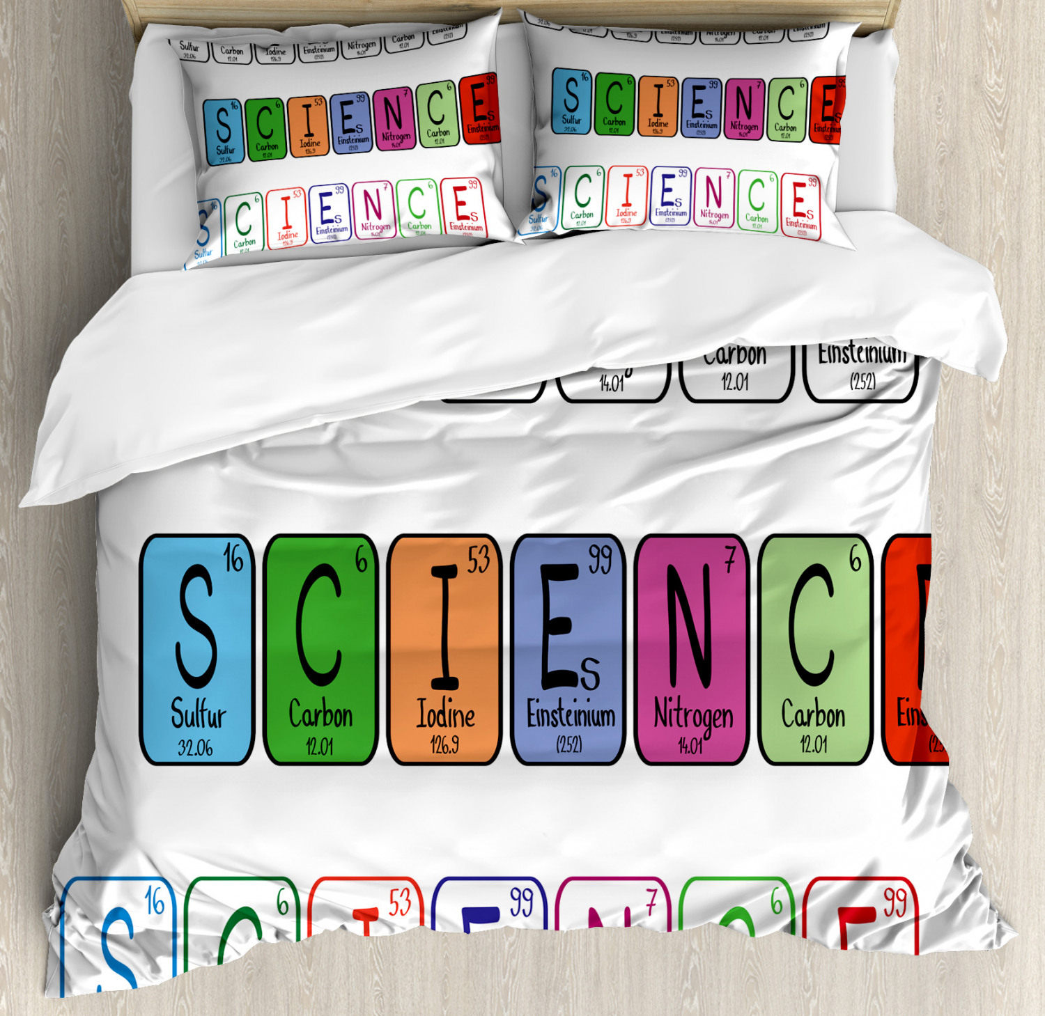 Periodic Table Duvet Cover Set With, Periodic Table Duvet Cover