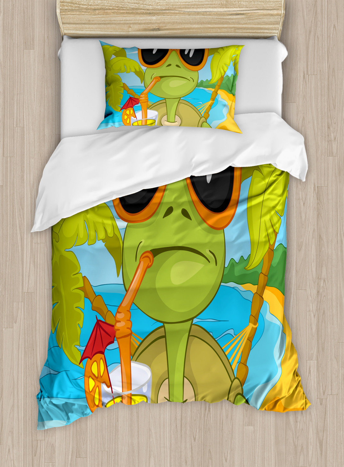 Turtle Duvet Cover Set Twin Queen King Sizes With Pillow Shams Ambesonne Ebay