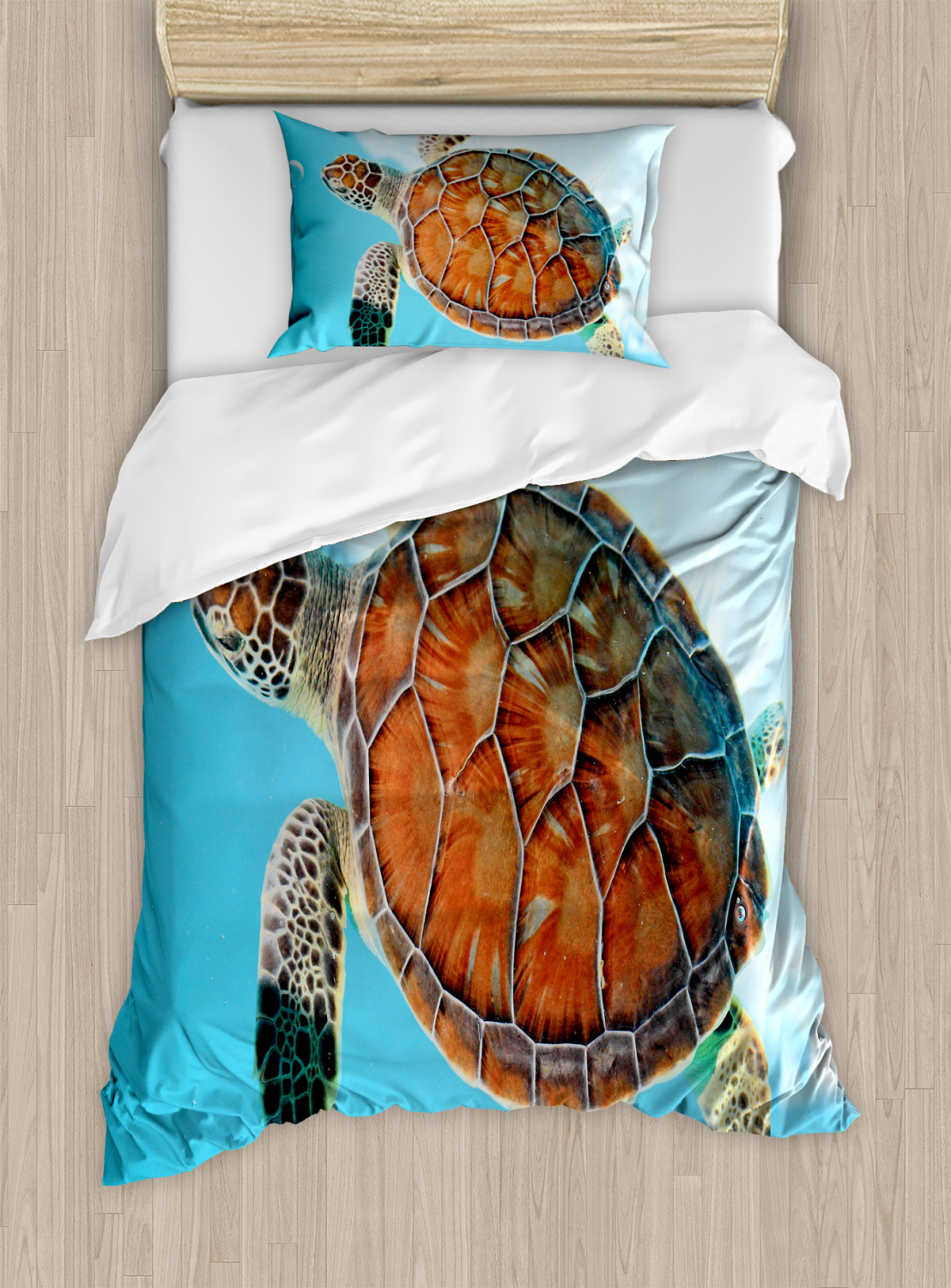 Turtle Duvet Cover Set with Pillow Shams Sea Animal Caribbean Print | eBay