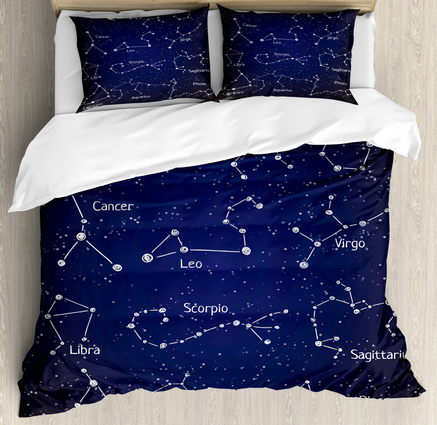 Cartoon Cloud and Rain Blue Quilt Cover Pillow Sham King Queen Twin Duvet Covers
