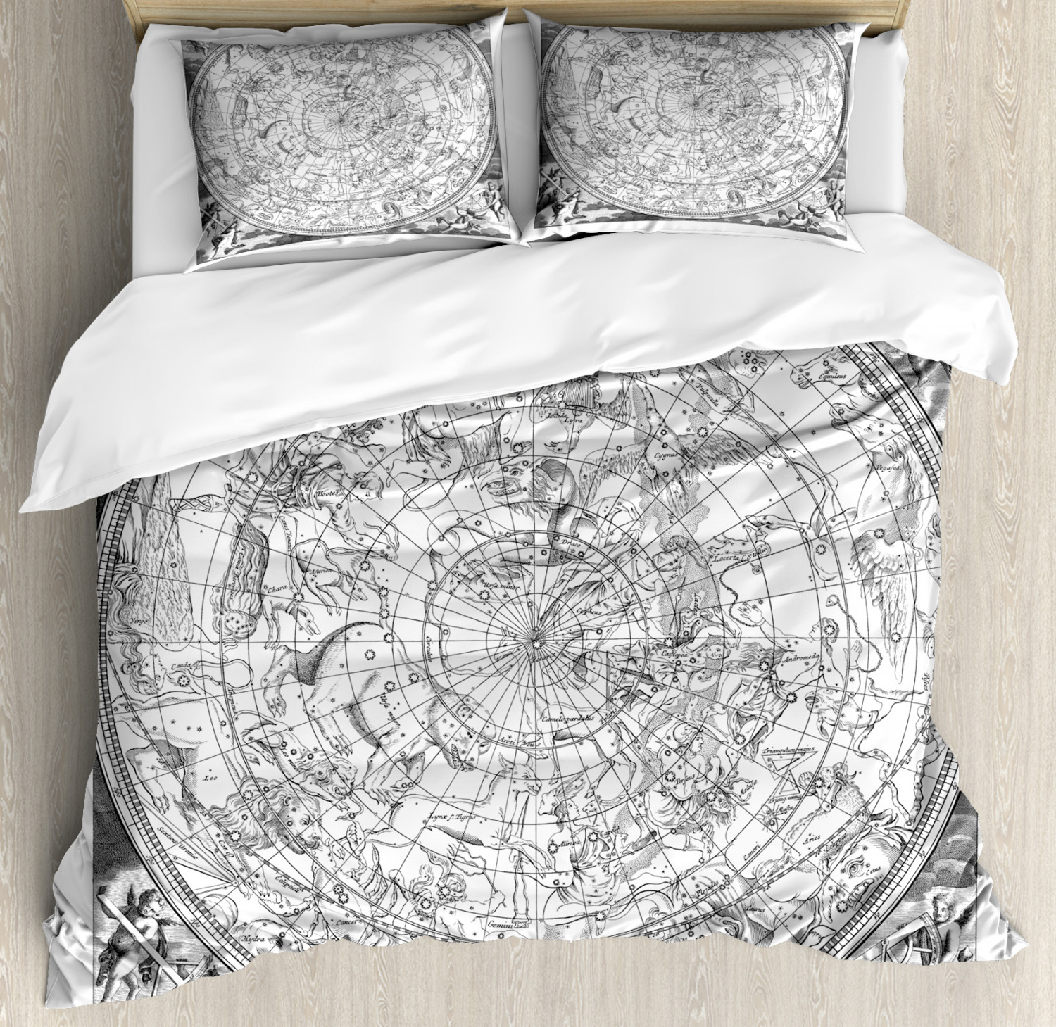 Constellation Duvet Cover Set With Pillow Shams Antique Boreal