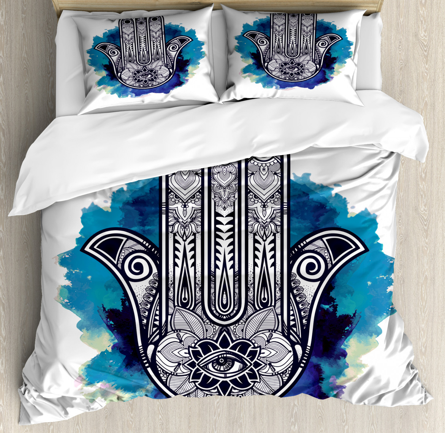 Evil Eye Duvet Cover Set Twin Queen King Sizes with Pillow Shams Ambesonne - Picture 28 of 75