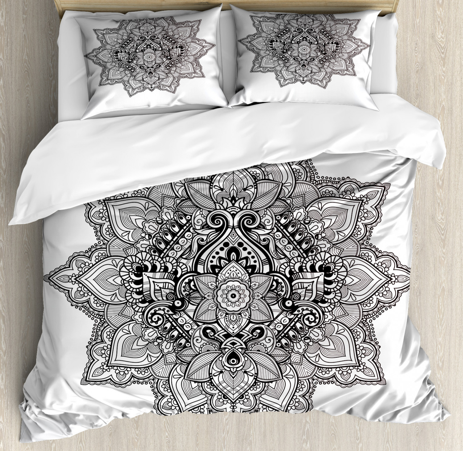 Leaf couette Cover Set with PilFaible Shams Bohemian Magic Zen Symbol impression Leaf couette Cover Set with PilFaible Shams Bohemian Magic Zen Symbol impression