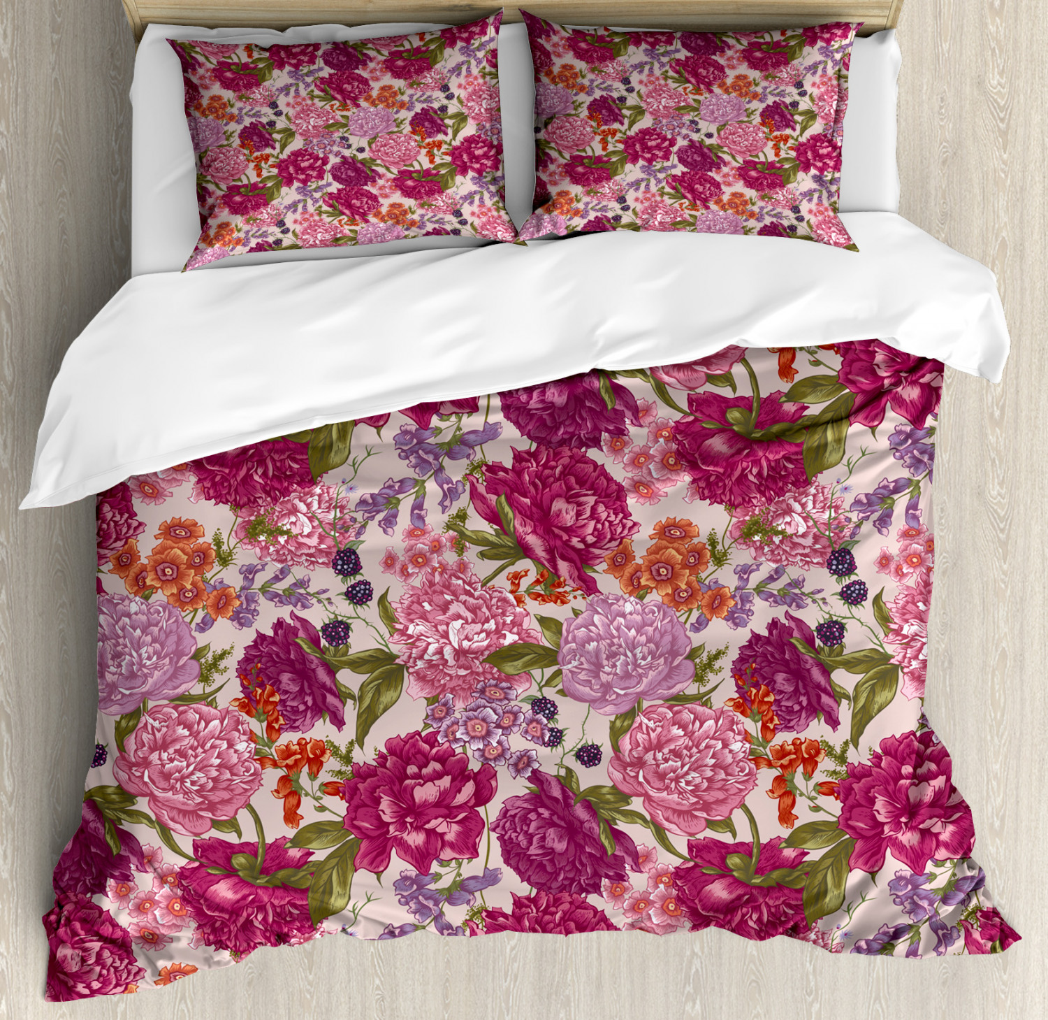 Shabby Chic Duvet Cover Set With Pillow Shams Wild Flora Vintage Print Ebay