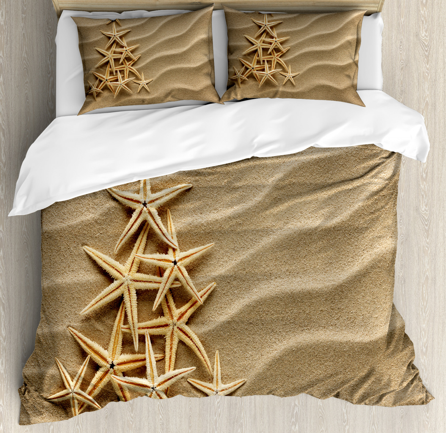Starfish Duvet Cover Set With Pillow Shams Tree From Shells Print