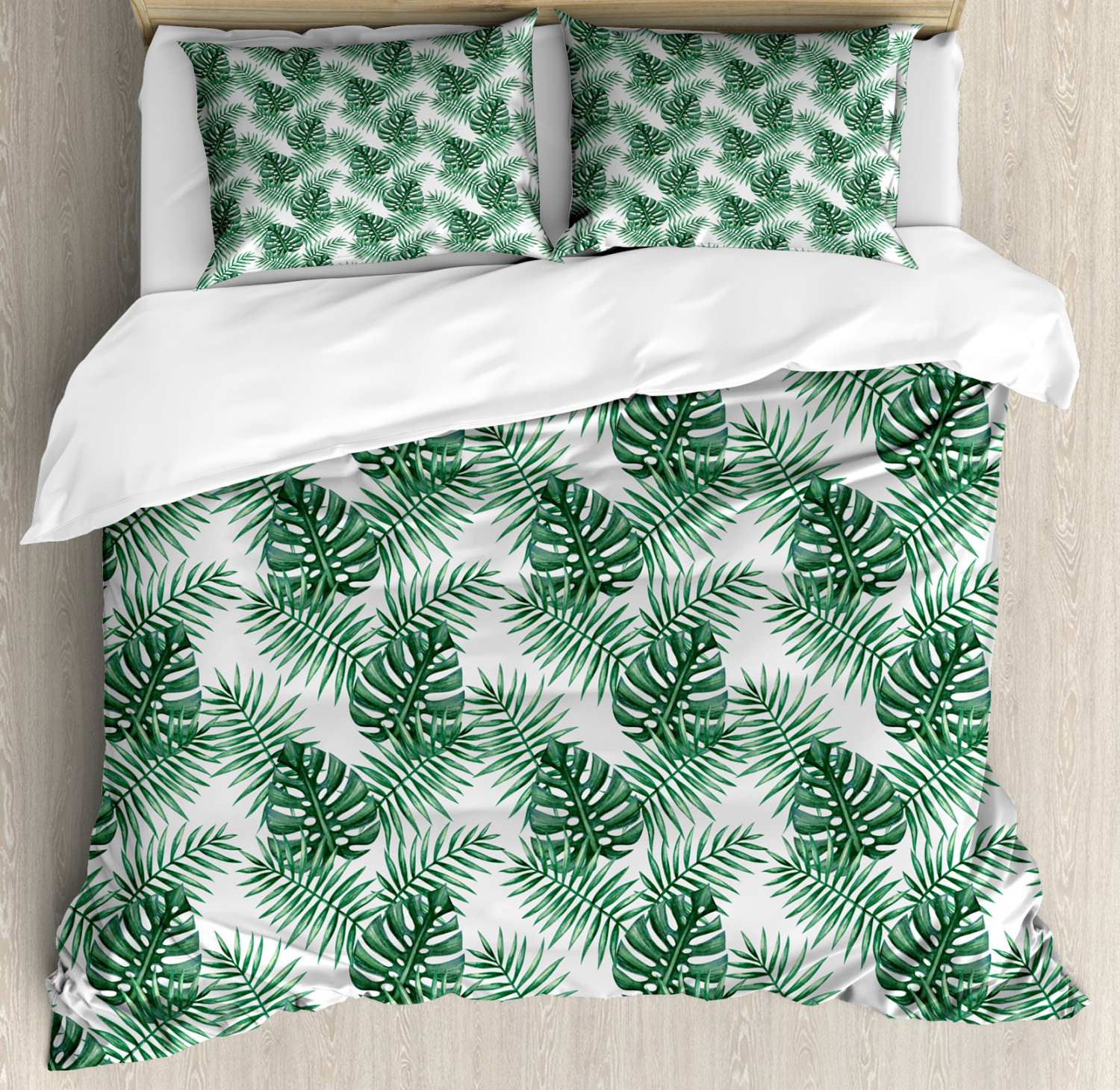 Leaf Duvet Cover Set with Pillow Shams Palm Mango Banana Tree Print | eBay