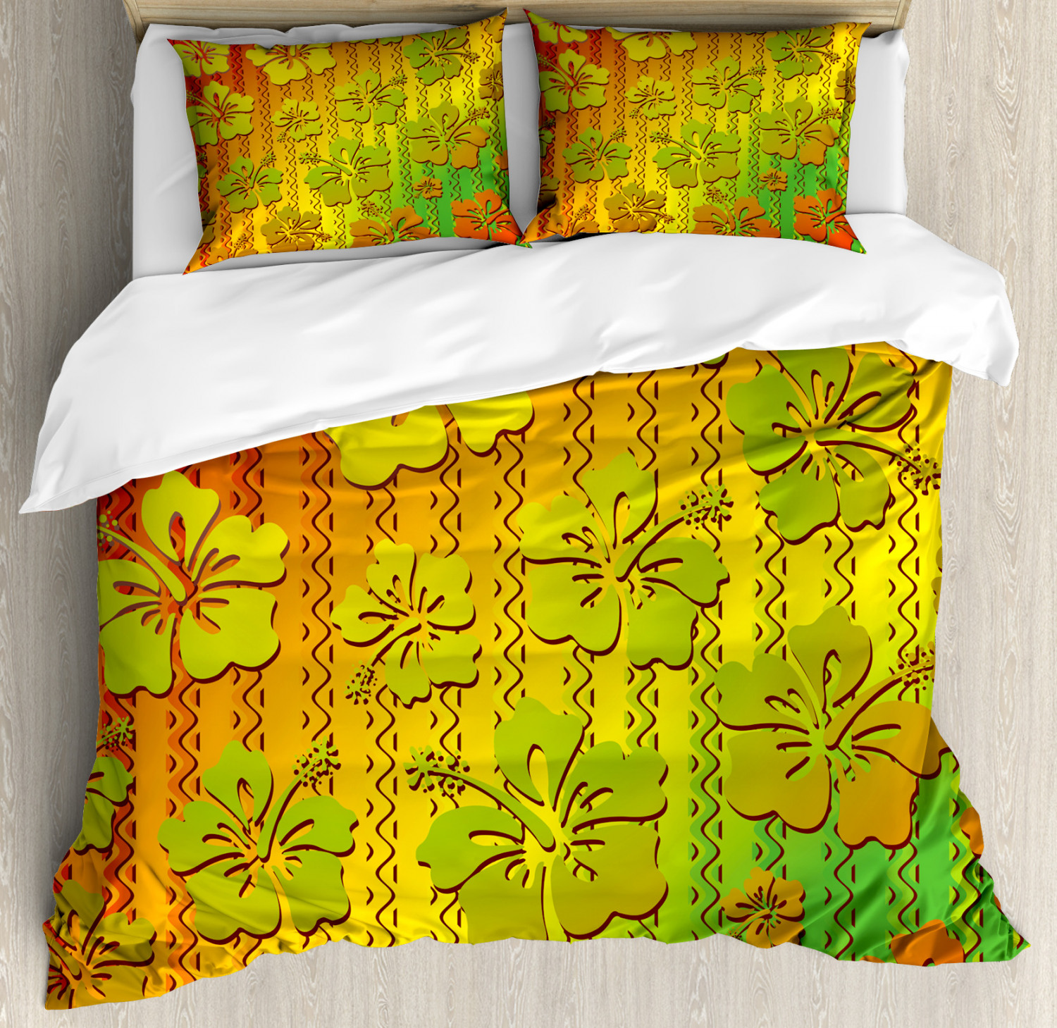 Rasta Duvet Cover Set With Pillow Shams Jamaican Island Flower