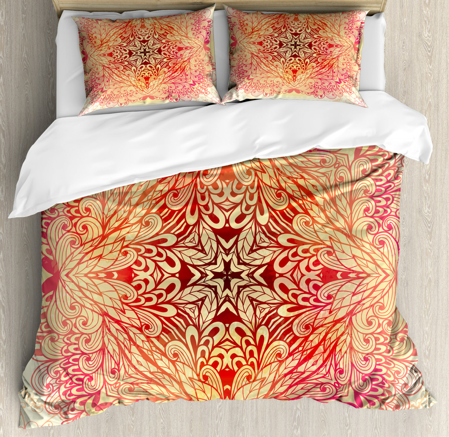Mandala Duvet Cover Set with Pillow Shams Doodle Flower Swirl Print eBay