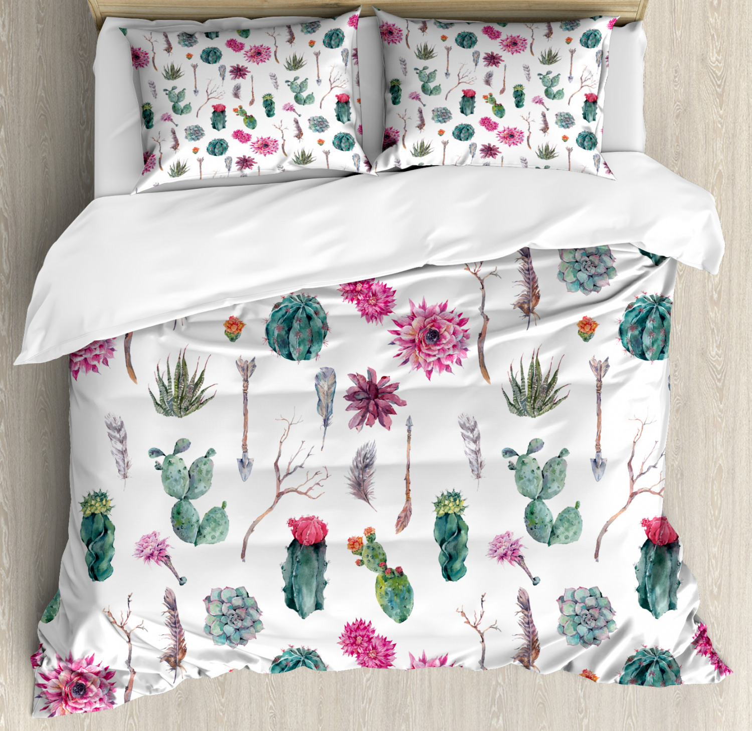 Cactus Duvet Cover Set With Pillow Shams Springtime In Hawaii