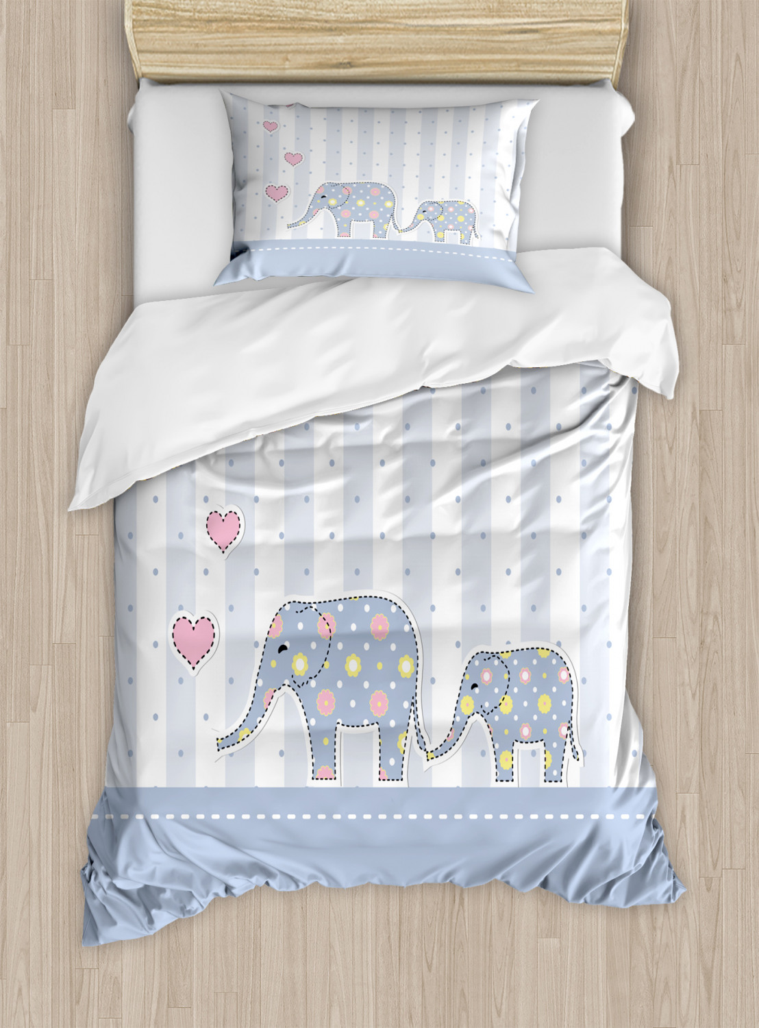 Elephant Nursery Duvet Cover Set Twin Queen King Sizes with Pillow