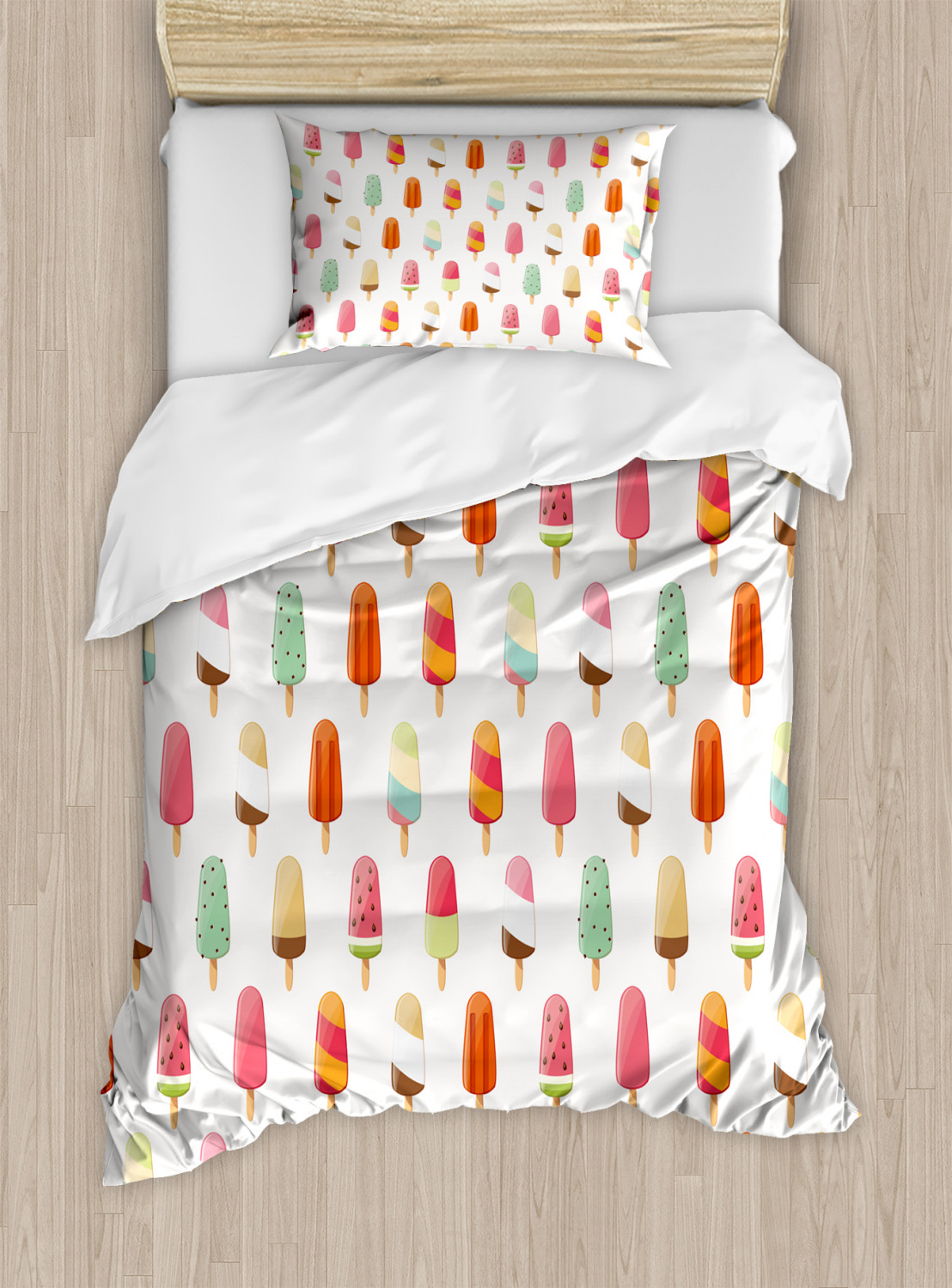Ice Cream Duvet Cover Set with Pillow Shams Various Flavors Print eBay