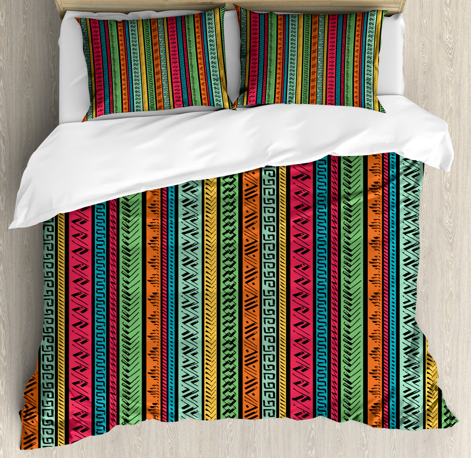 Hippie Duvet Cover Set with Pillow Shams Native Borders Print eBay