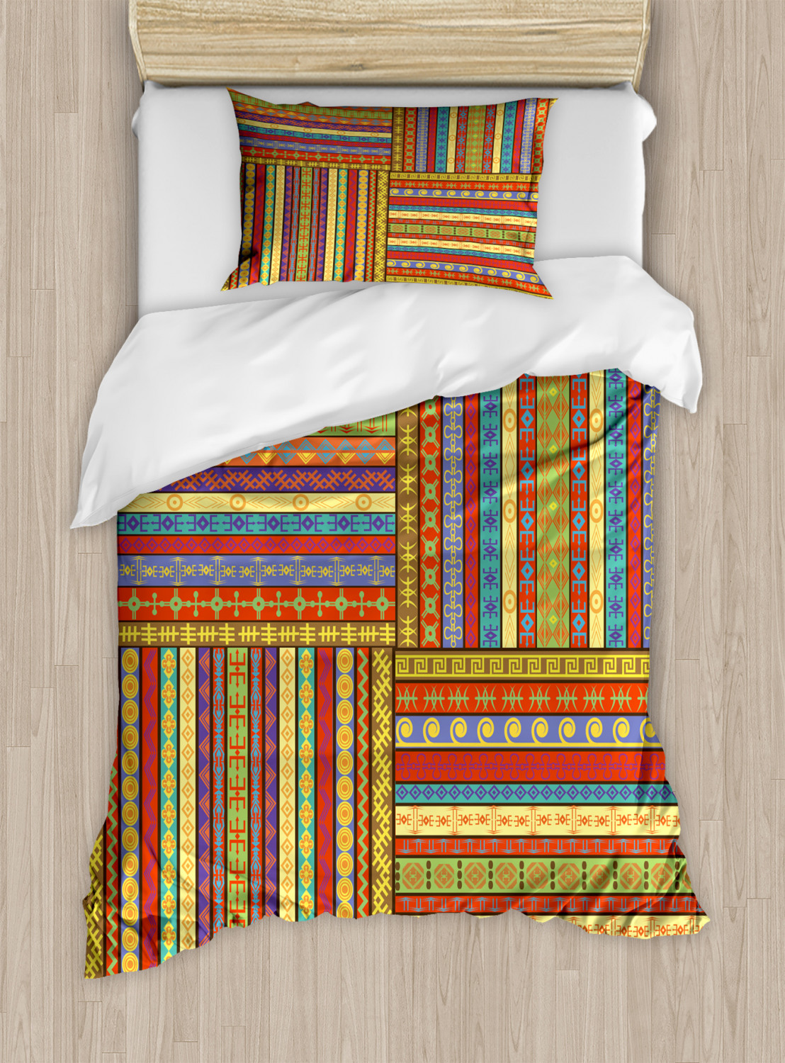 African Duvet Cover Set with Pillow Shams Ancient Artful Borders Print eBay
