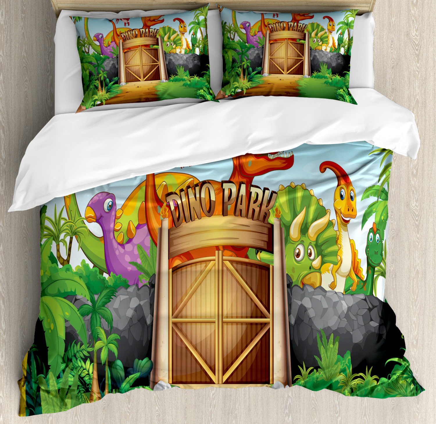 blue zoo dinosaur bedding