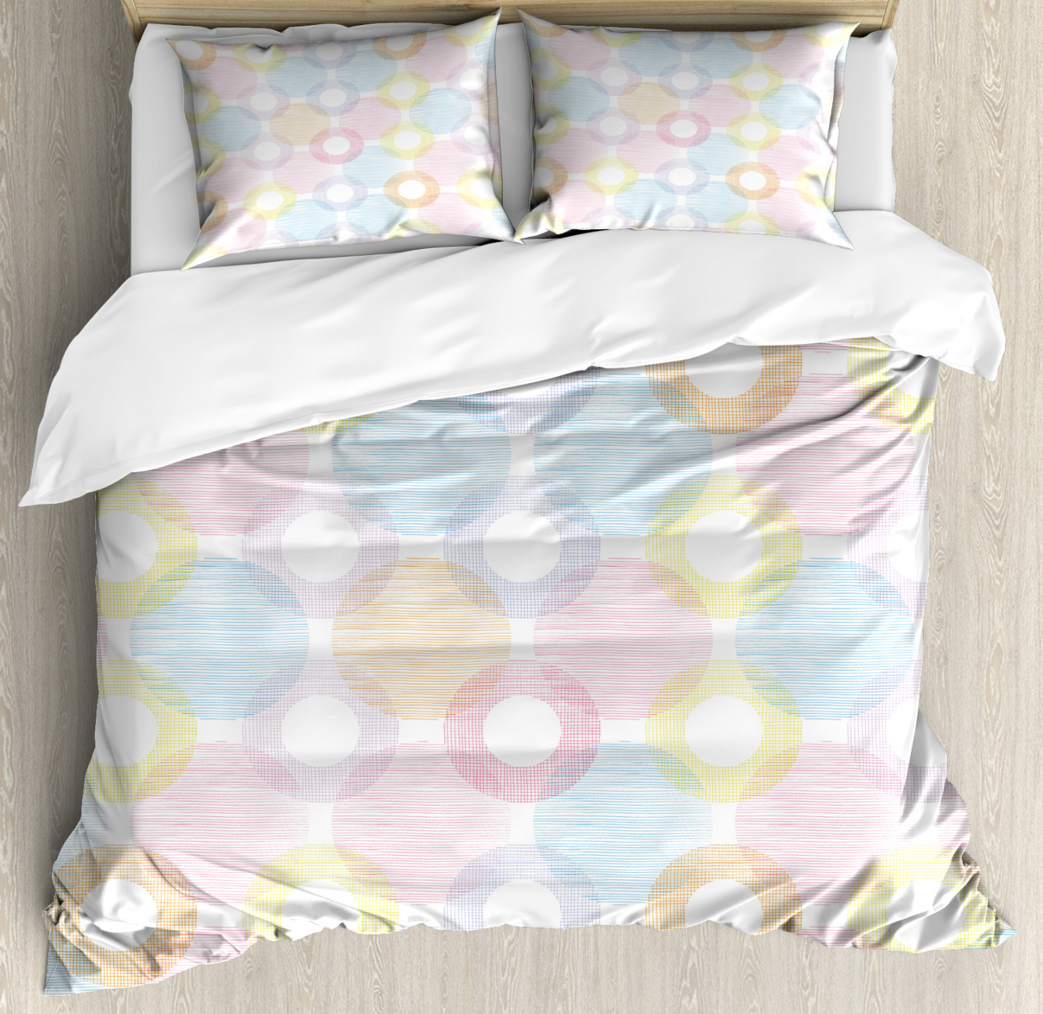 Pastel Duvet Cover Set with Pillow Shams Big Spots Overlapping Print eBay