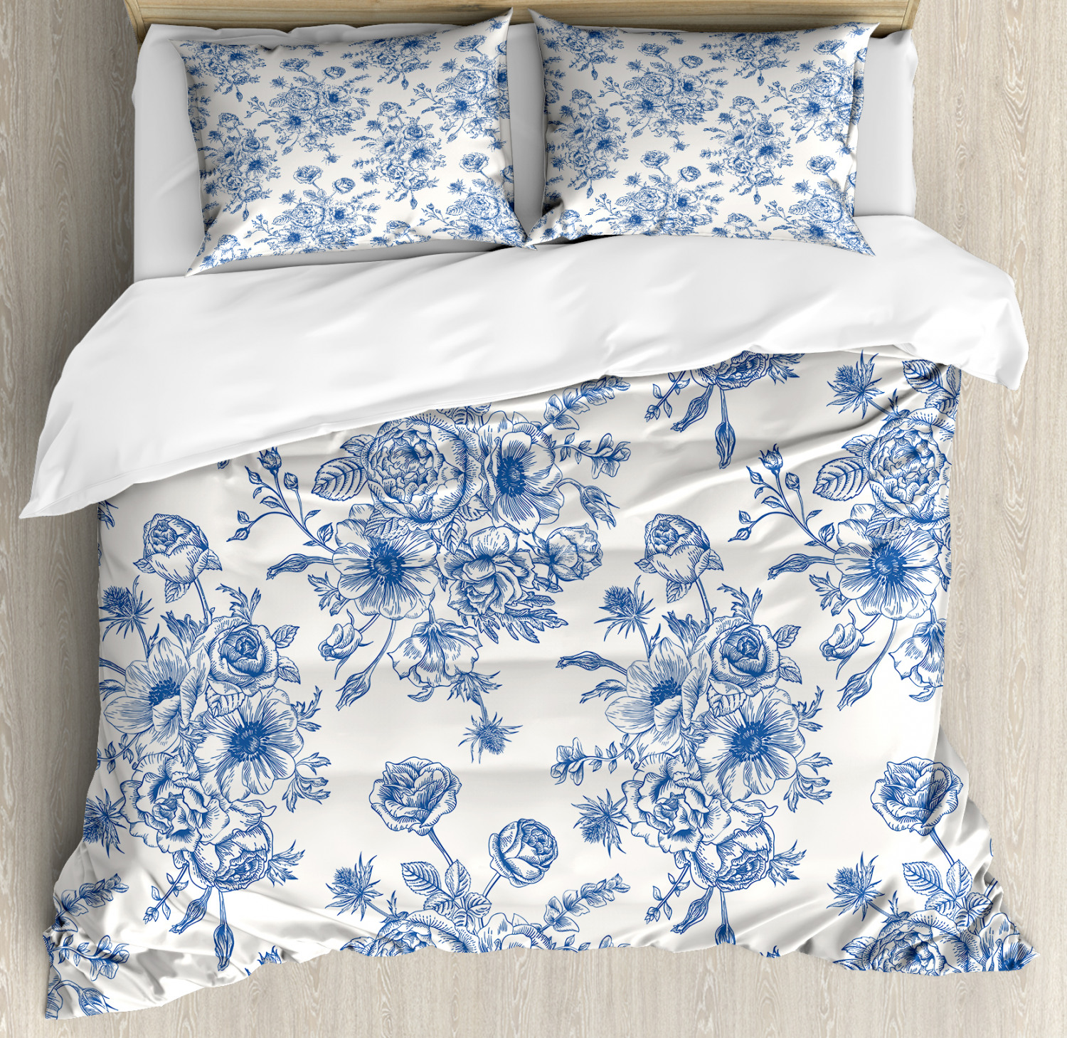 Anemone Flower Duvet Cover Set with Pillow Shams Floral Corsage Print Anemone Flower Duvet Cover Set with Pillow Shams Floral Corsage Print