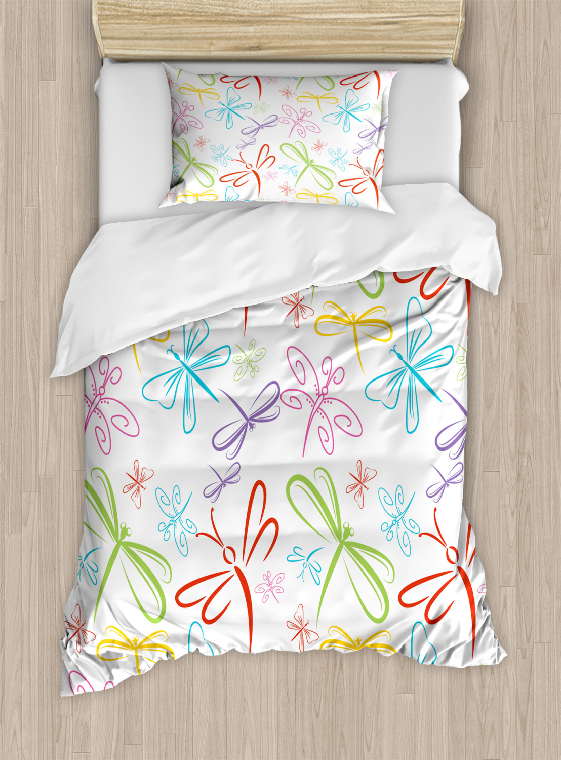 Flying Dragonfly Duvet Cover Set Twin Queen King Sizes with Pillow