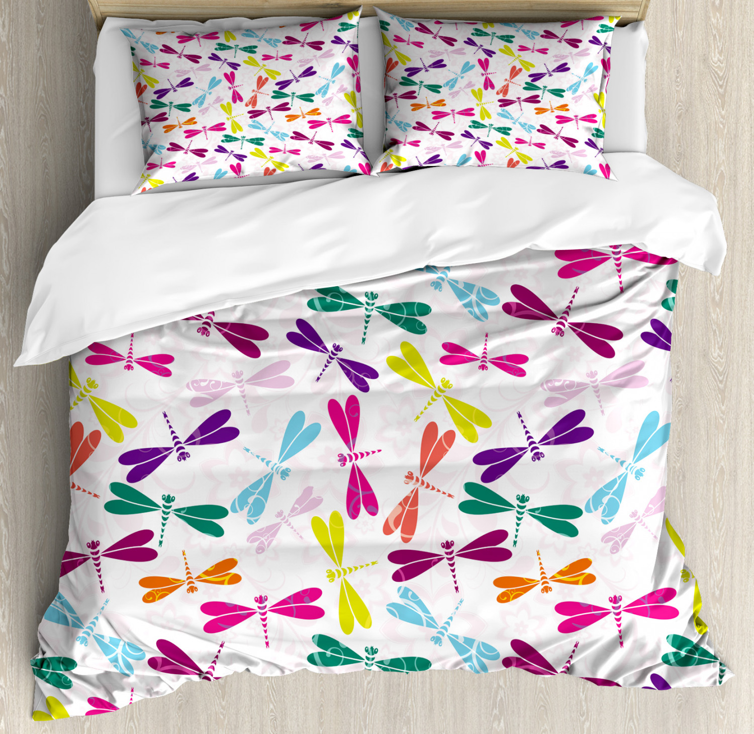 Purple Dragonfly Duvet Cover Pillow Case Twin/Full/Queen/King Bedding Set Animal 