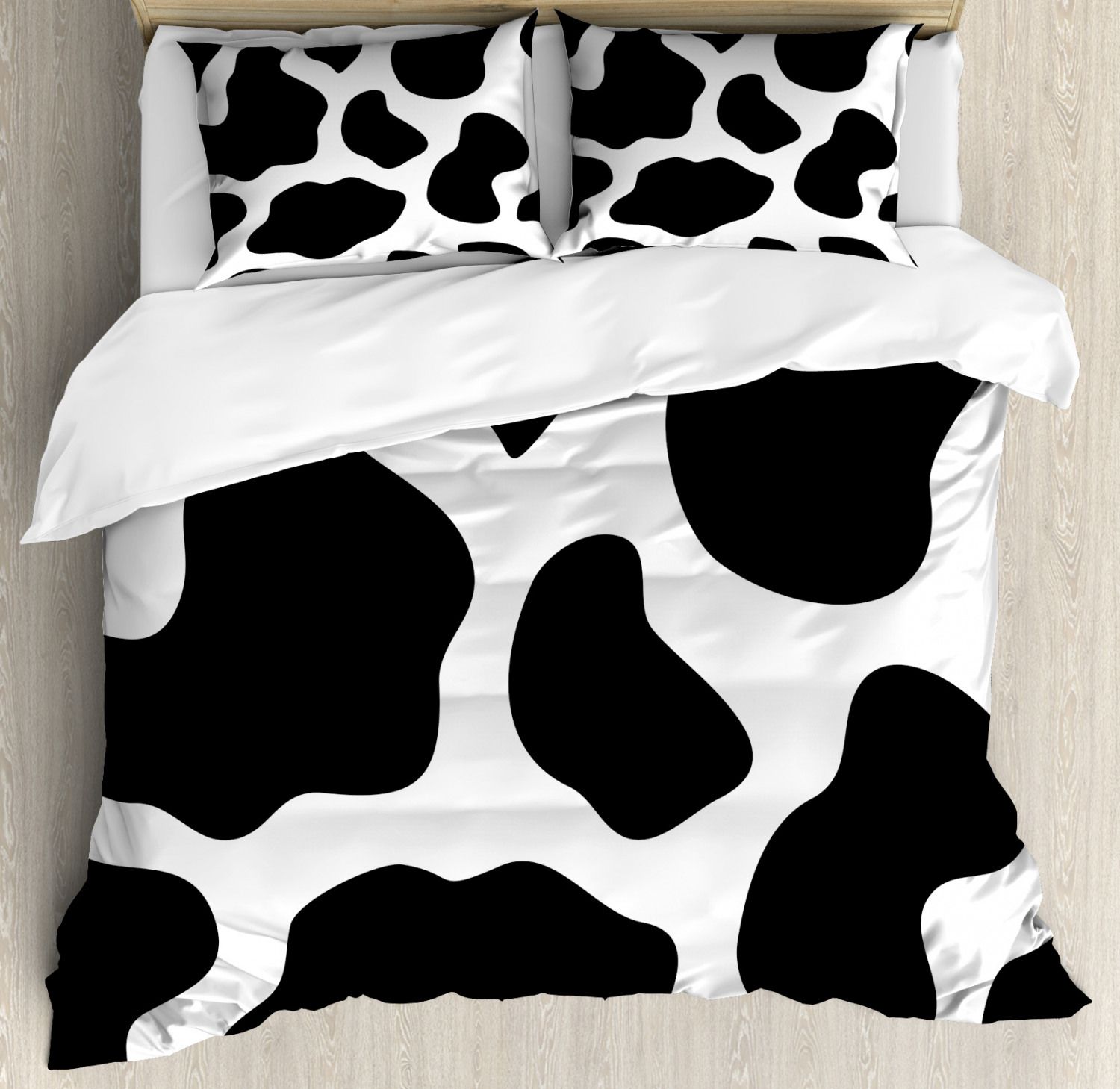 Cow Print Duvet Cover Set With Pillow Shams White Cow Hide Barn