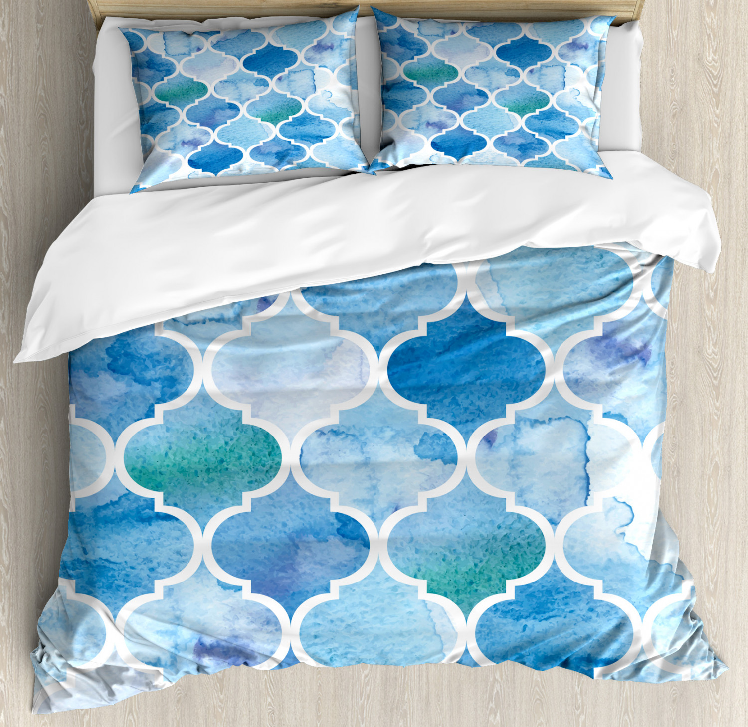 Watercolor Duvet Cover Set With Pillow Shams Abstract Moroccan