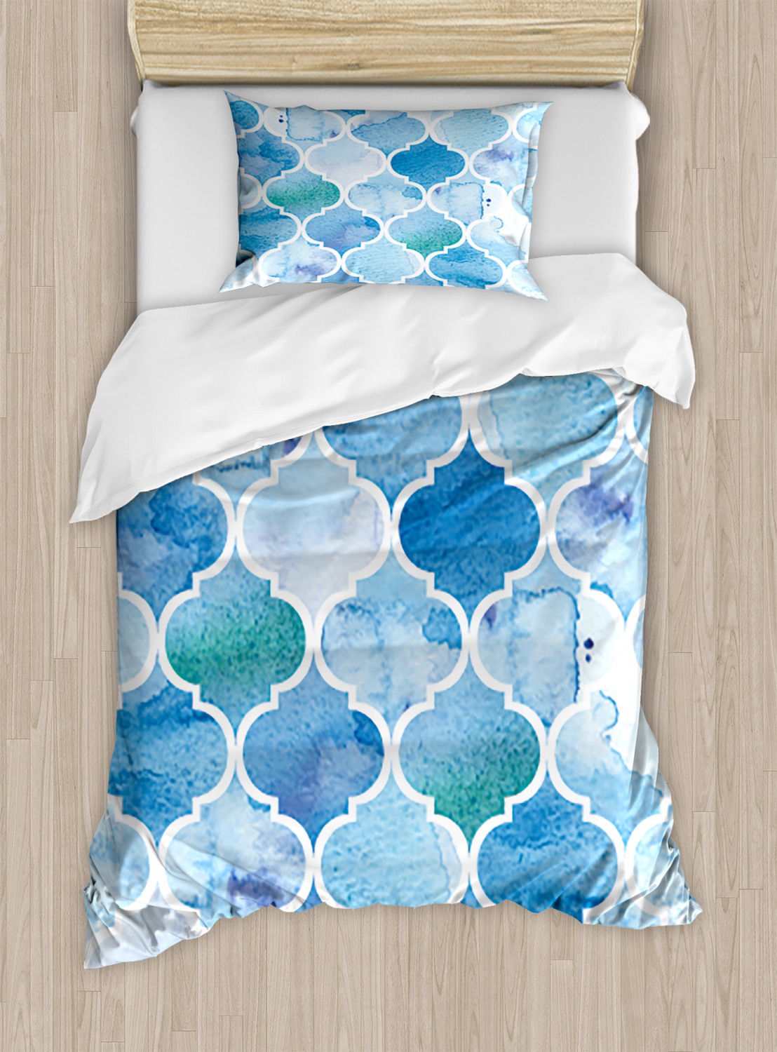 Watercolor Duvet Cover Set With Pillow Shams Abstract Moroccan