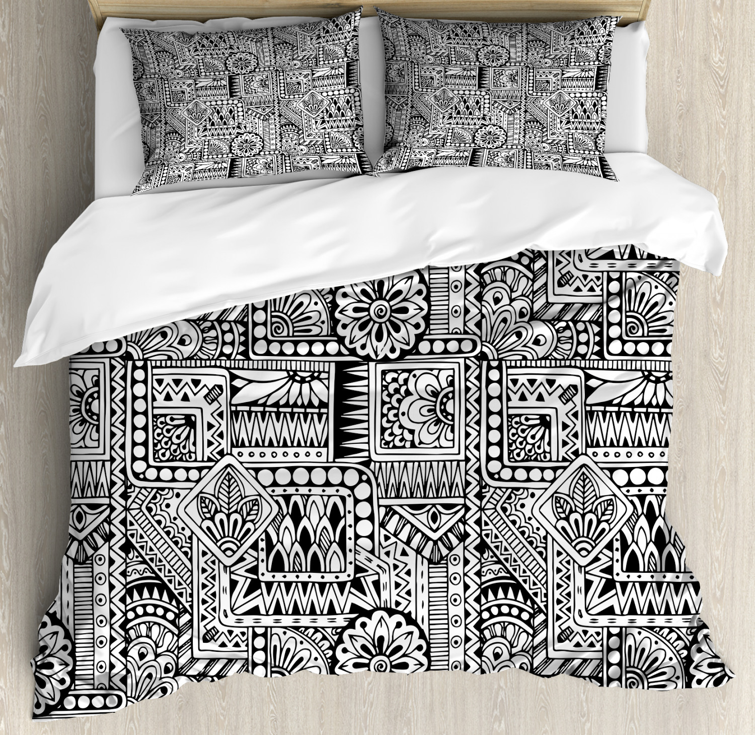 Sketch Duvet Cover Set with Pillow Shams Ethnic Tribal Design Print eBay