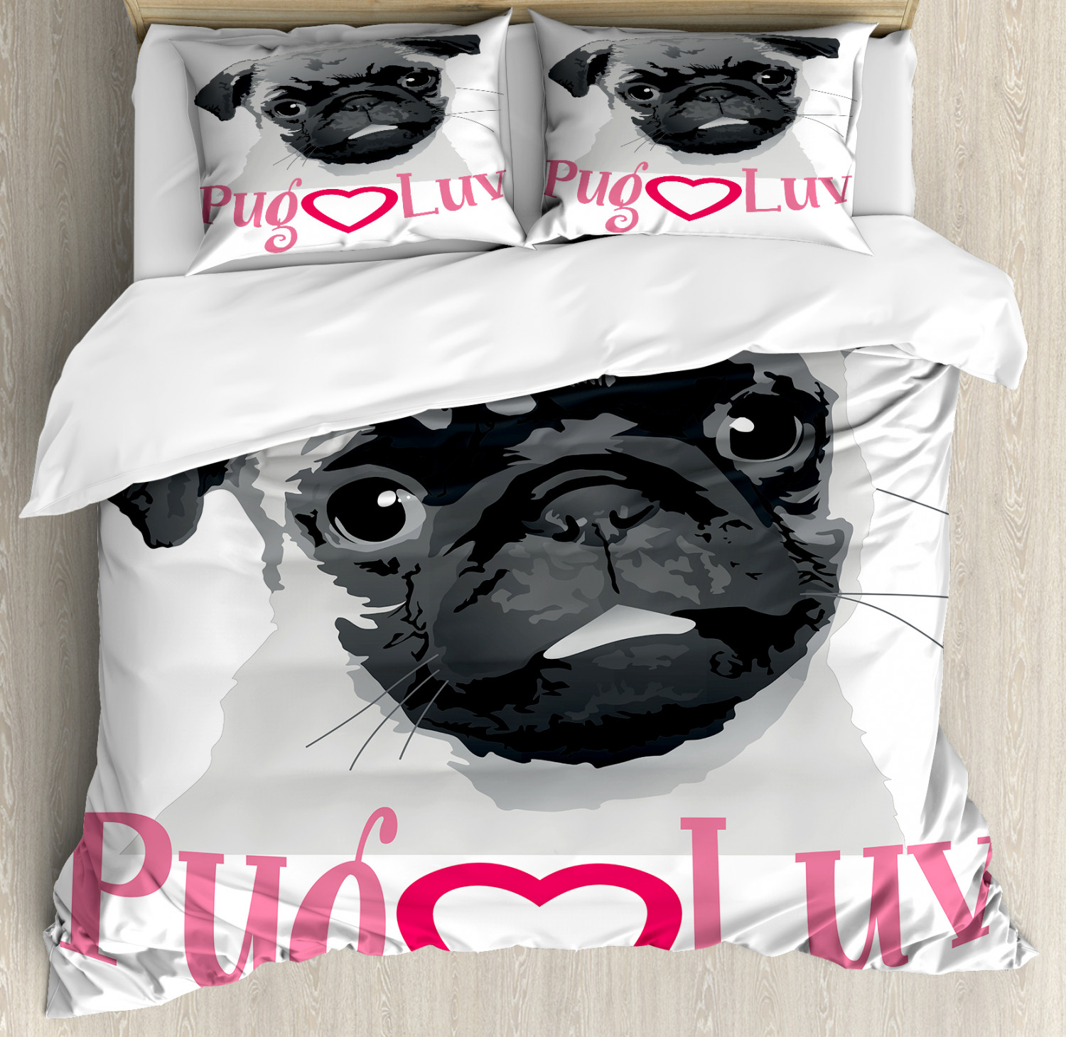 Pug Duvet Cover Set Twin Queen King Sizes with Pillow Shams Bedding eBay