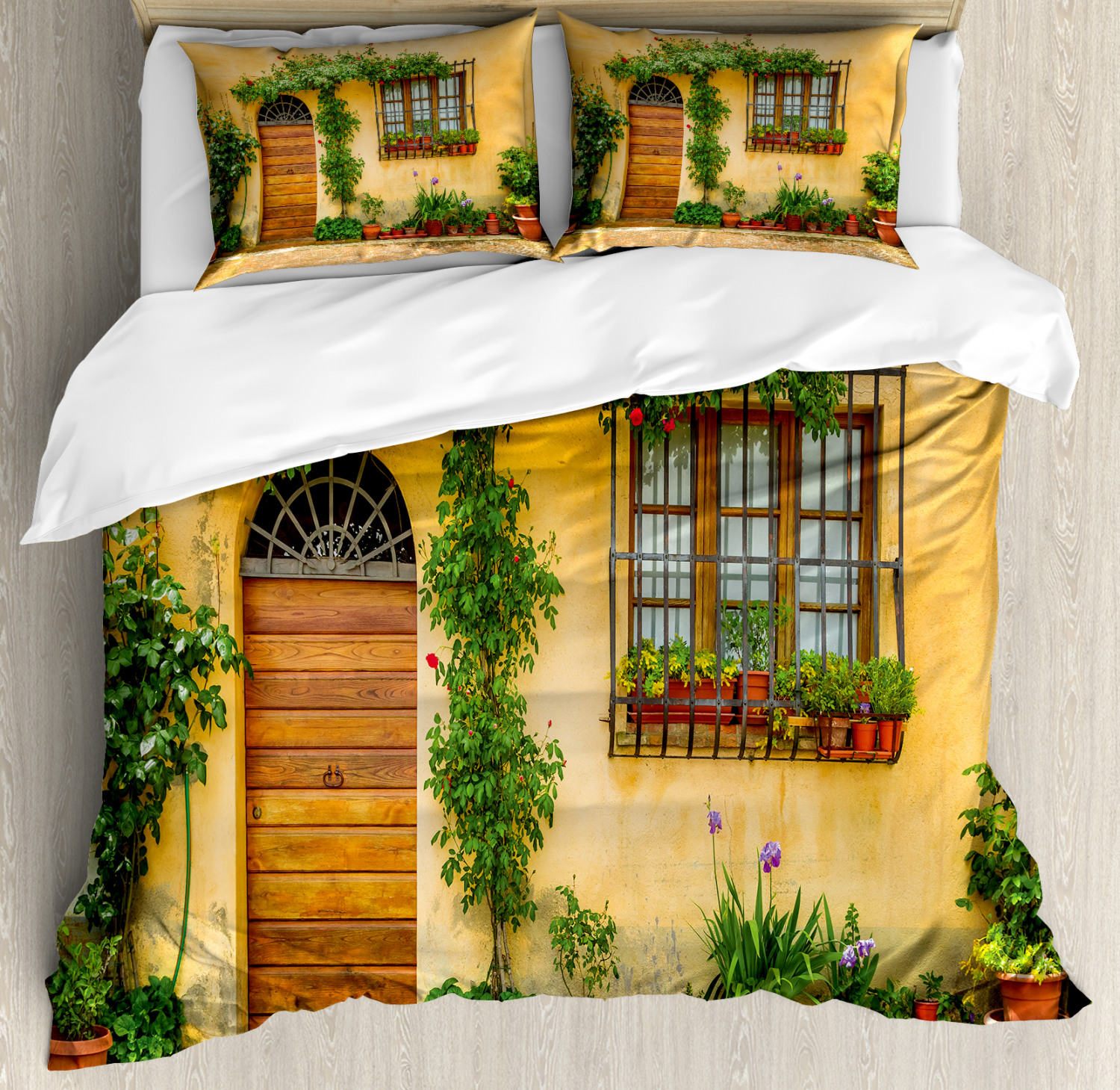 Italy Duvet Cover Set with Pillow Shams City Life in Tuscany Print eBay