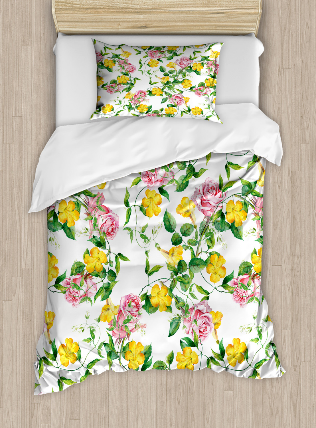 Yellow Flower Duvet Cover Set Twin Queen King Sizes with Pillow Shams eBay
