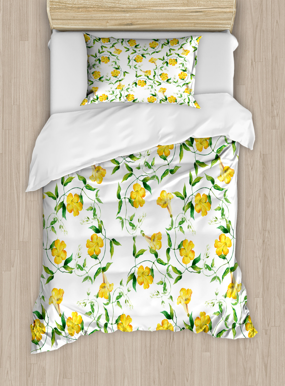 Yellow Flower Duvet Cover Set Twin Queen King Sizes With Pillow