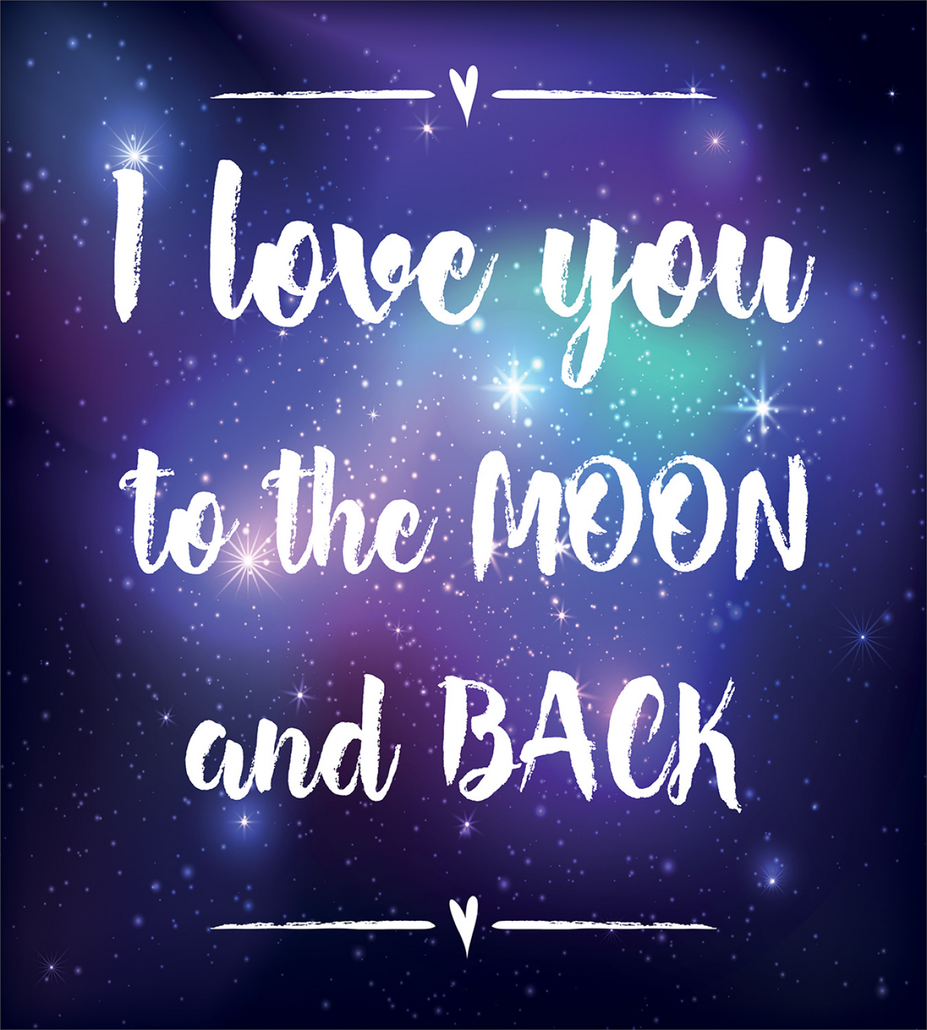 I Love You Duvet Cover Set with Pillow Shams Outer Space Phrase Print ...
