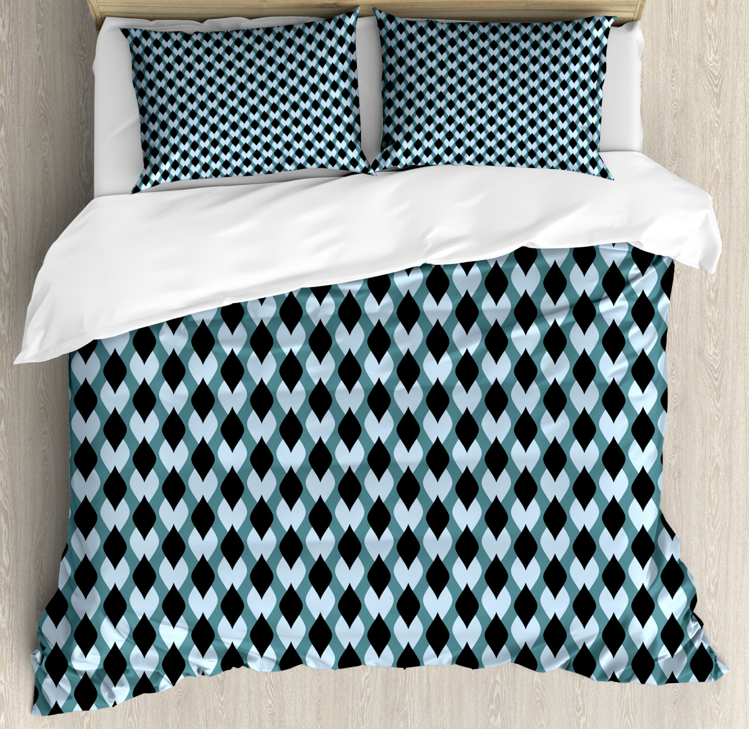 Geometric Duvet Cover Set With Pillow Shams Surreal Leaf Pattern Image Is Loading Geometric Duvet Cover Set With Pillow Shams Surreal