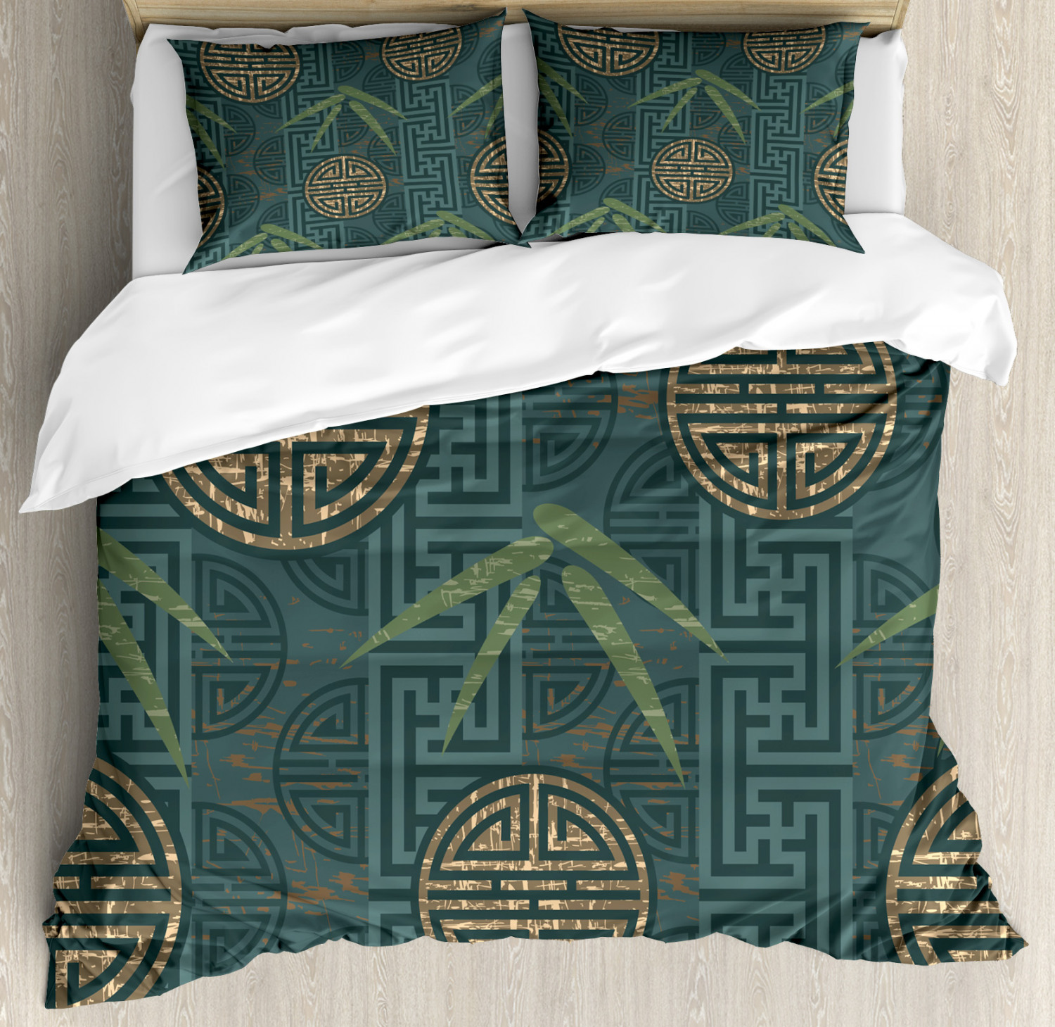 Bamboo Duvet Cover Set With Pillow Shams Authentic Asian Motifs
