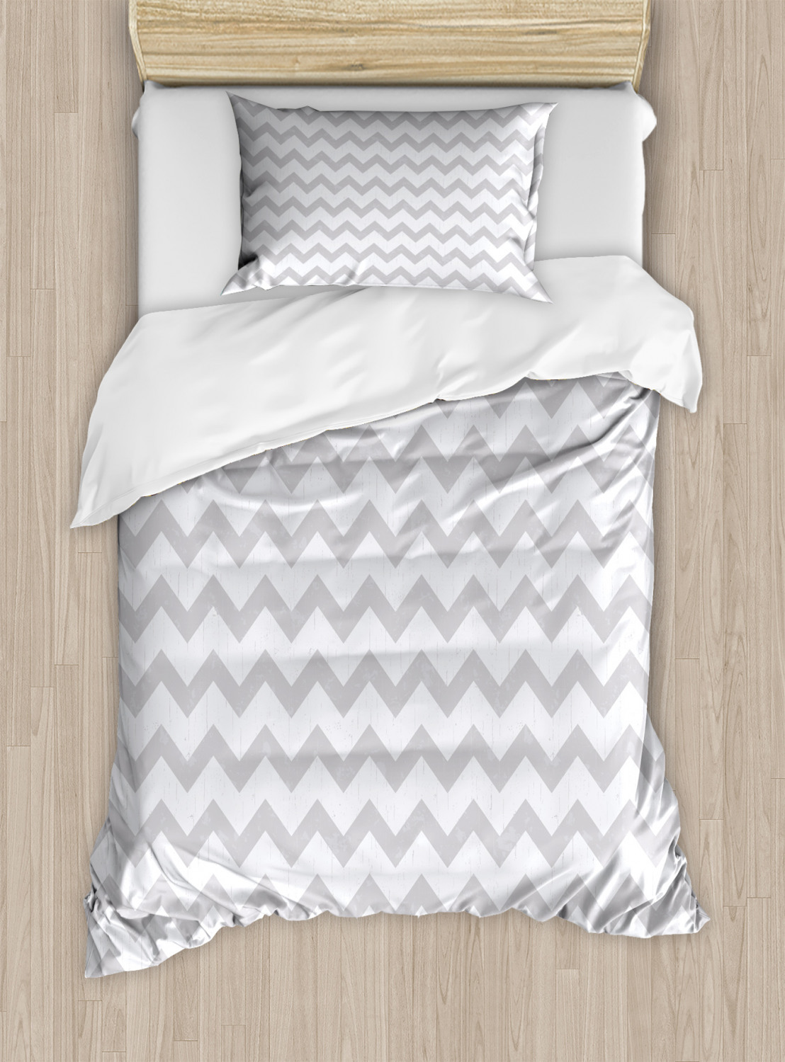 Grey and White Duvet Cover Set Twin Queen King Sizes with Pillow Shams