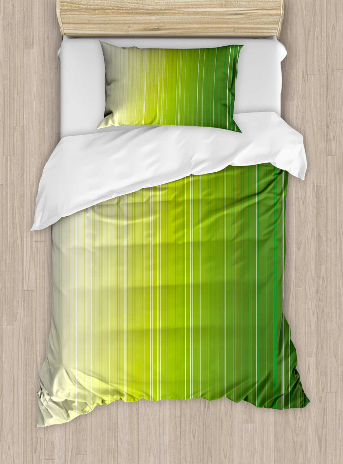 Sage Duvet Cover Set Twin Queen King Sizes with Pillow Shams Ambesonne