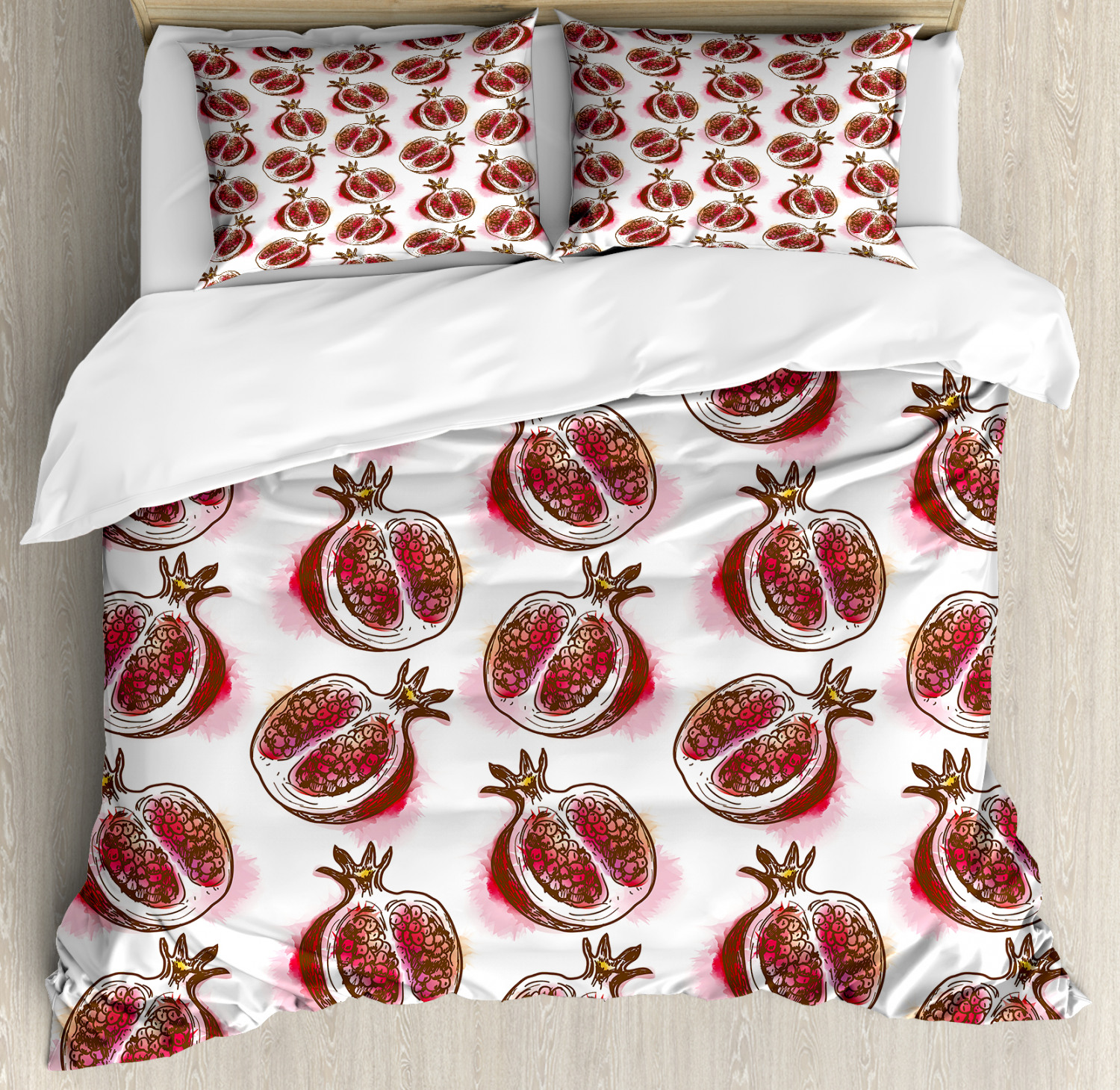 Fruits Duvet Cover Set with Pillow Shams Flowering Pomegranate Print eBay