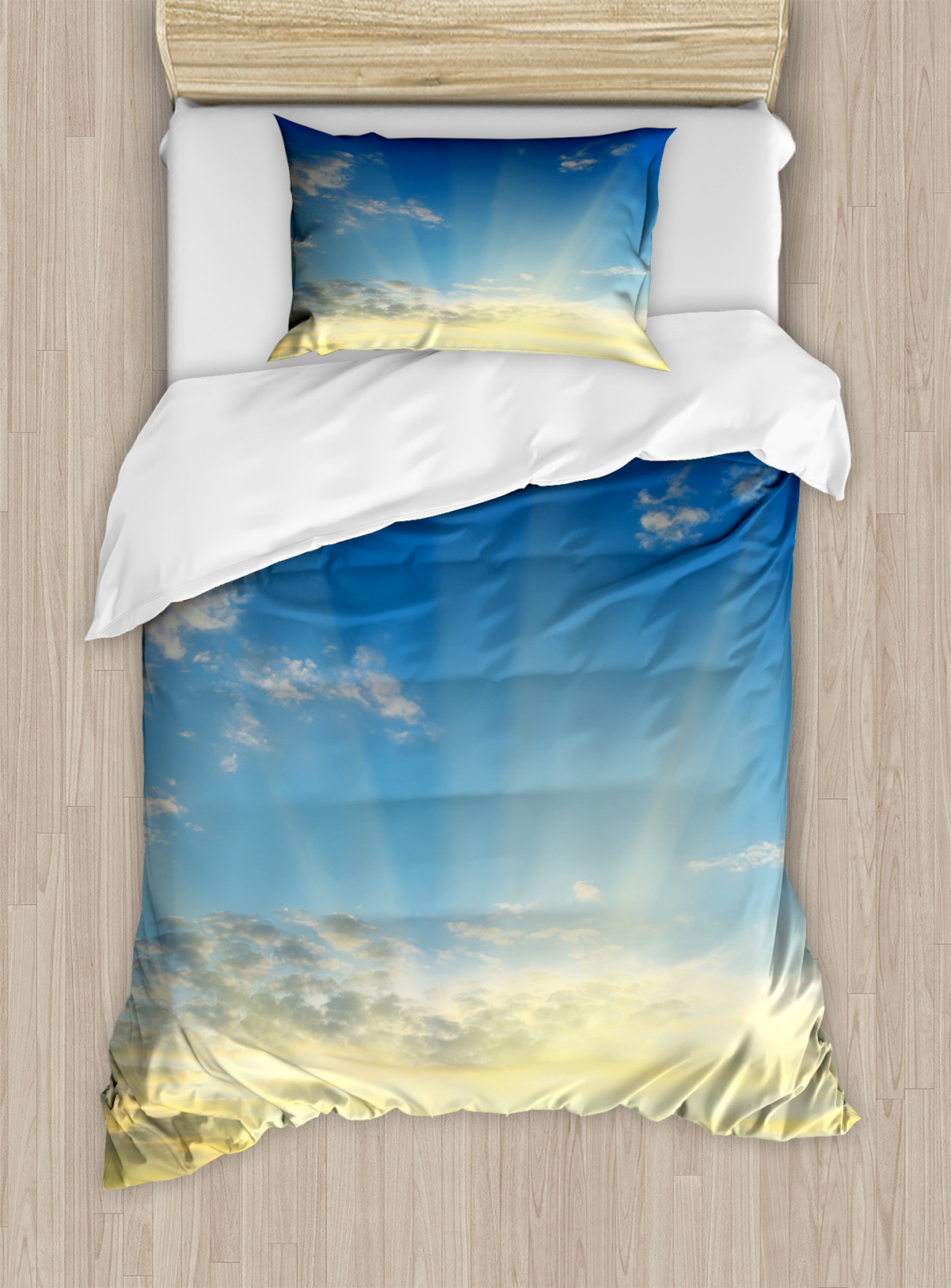 Laura Secret With Pillows Super King Size Keep Calm Blue Duvet