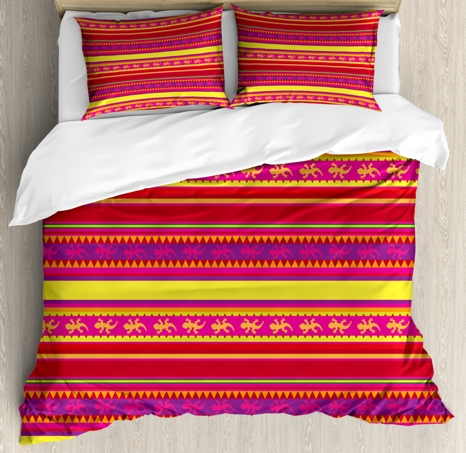 Mexican Duvet Cover Set With Pillow Shams Vibrant Lizard Folklore Image Is Loading Mexican Duvet Cover Set With Pillow Shams Vibrant