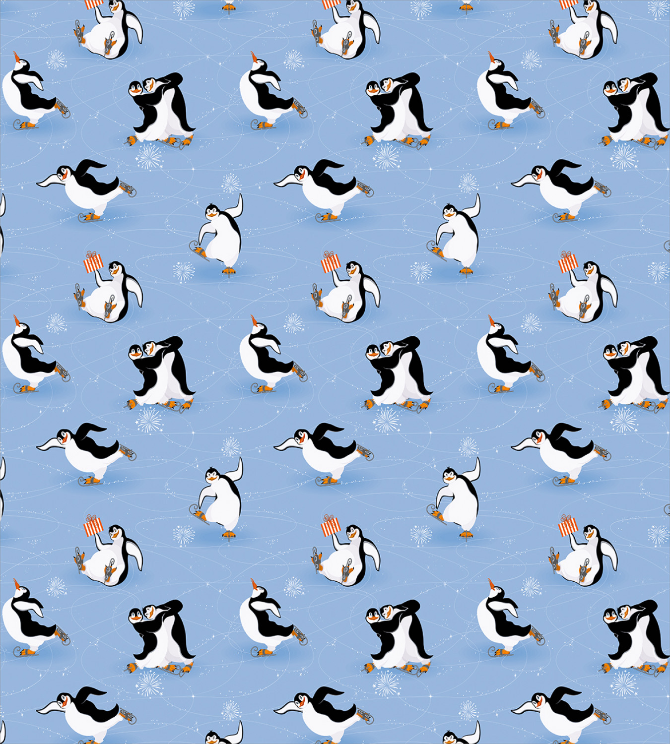 Details about   Cartoon Animal Quilted Bedspread & Pillow Shams Set Skating Penguins Print 