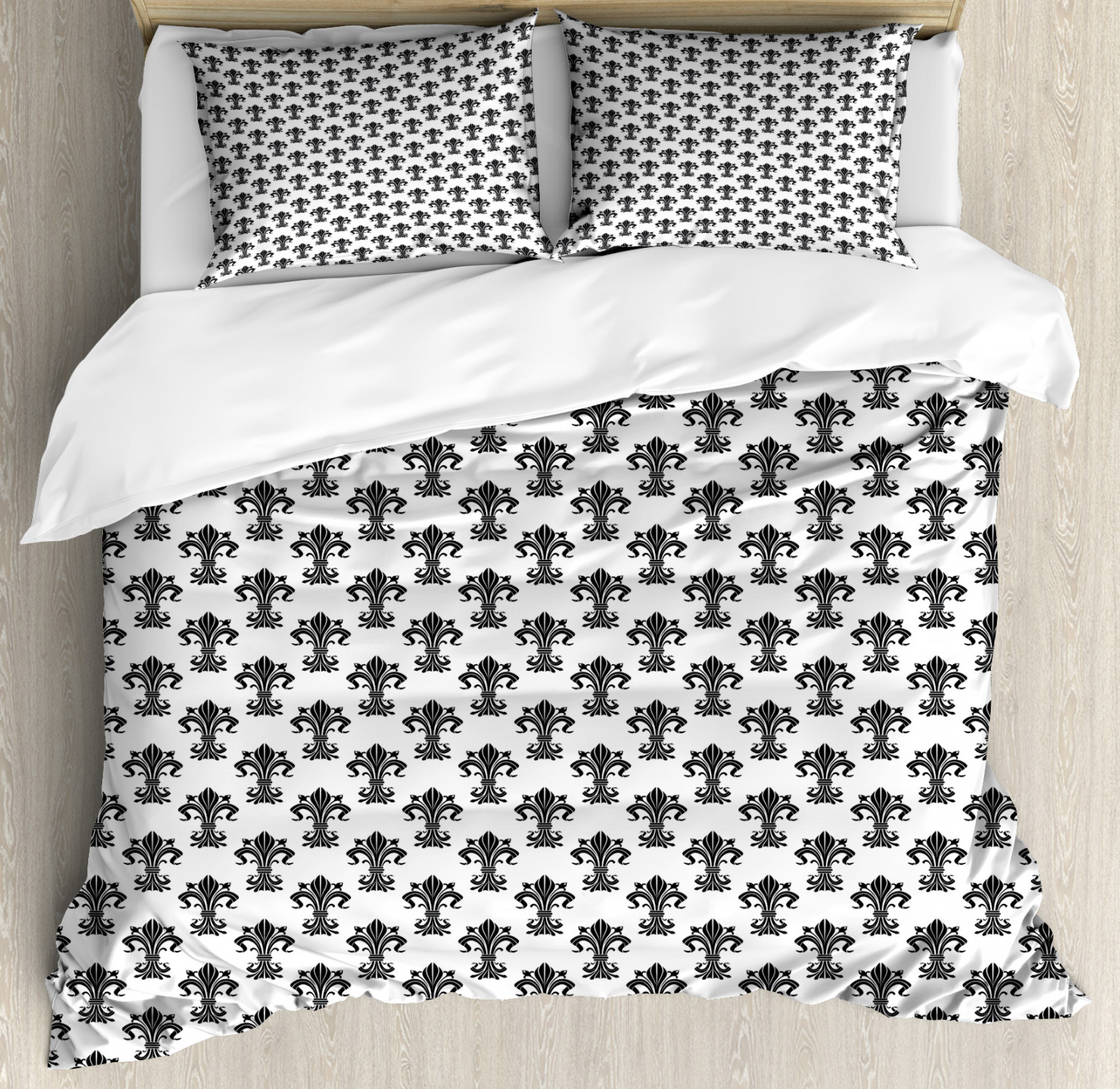 Fleur De Lis Duvet Cover Set With Pillow Shams European Heraldry