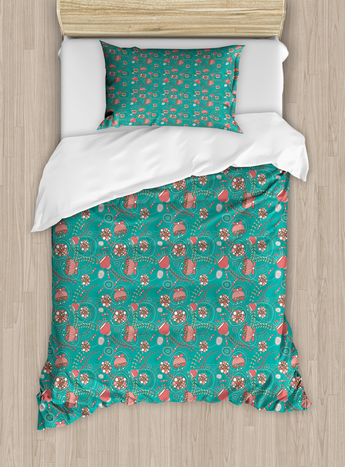 Turquoise Duvet Cover Set Twin Queen King Sizes With Pillow Shams
